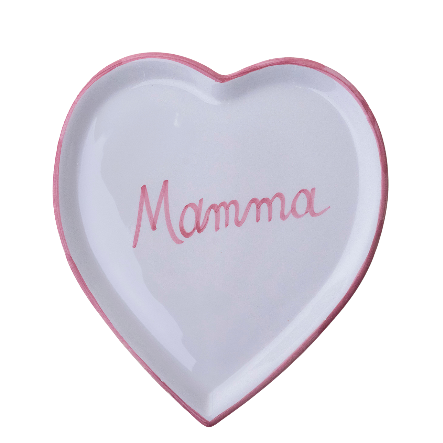 Assiette coeur Mamma rose 22 cm