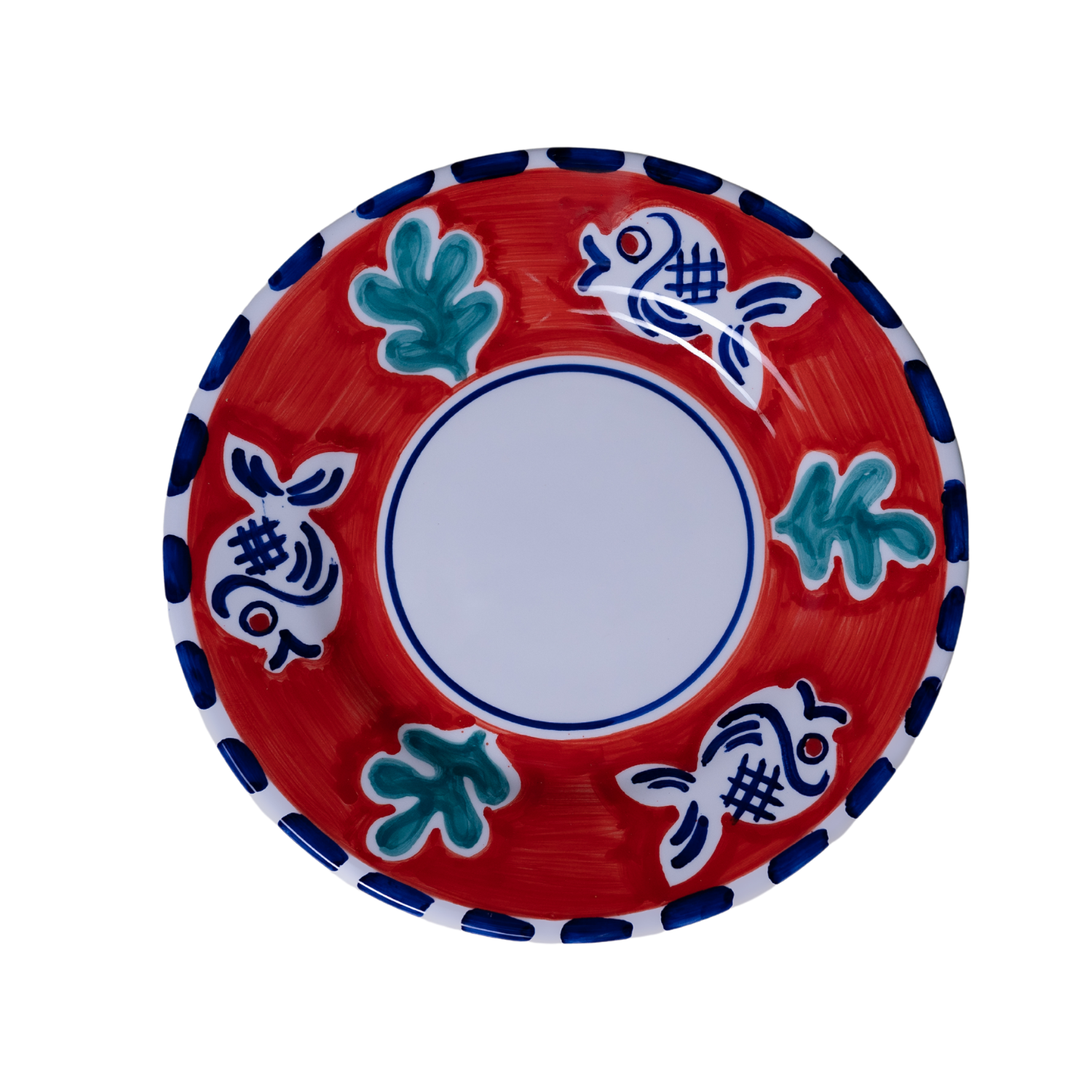 Moyenne assiette Positano Poisson rouge 20 cm