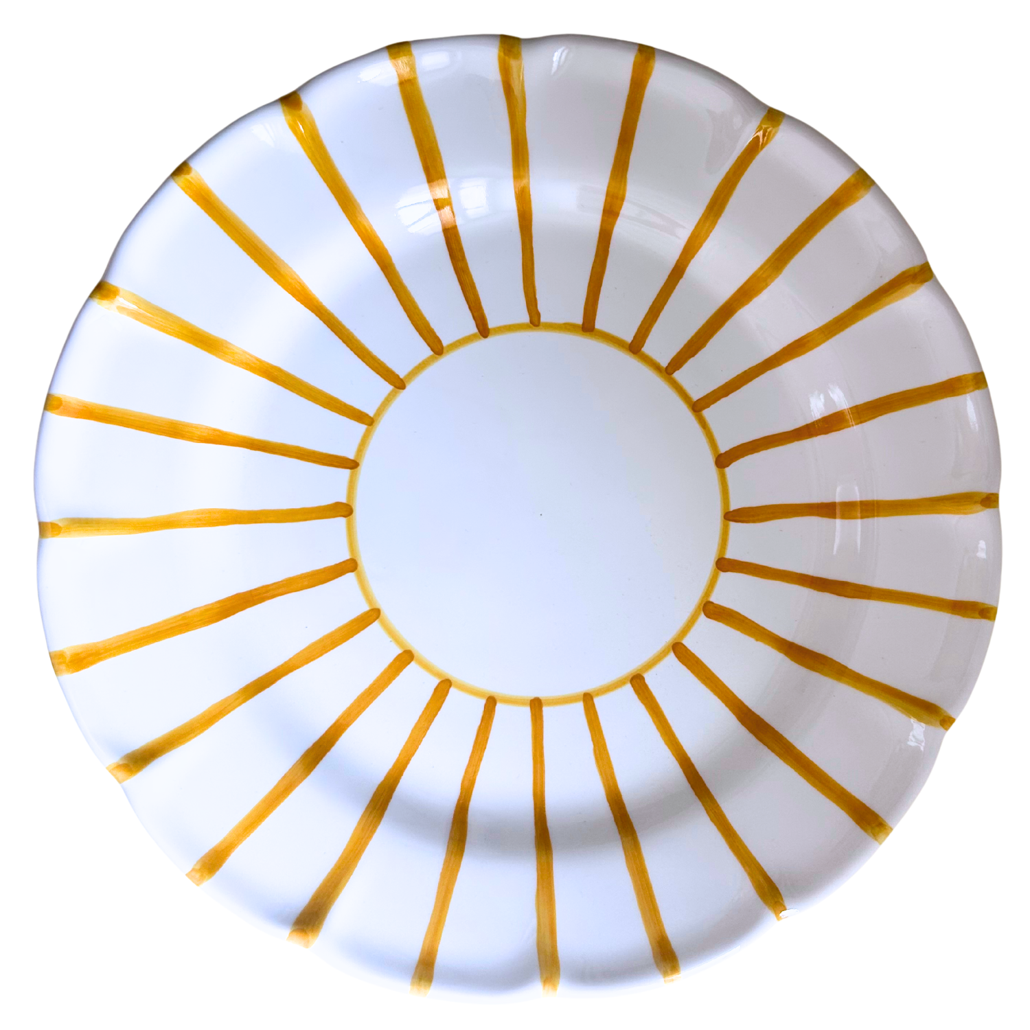 Grande Assiette SOLE rayure ocre