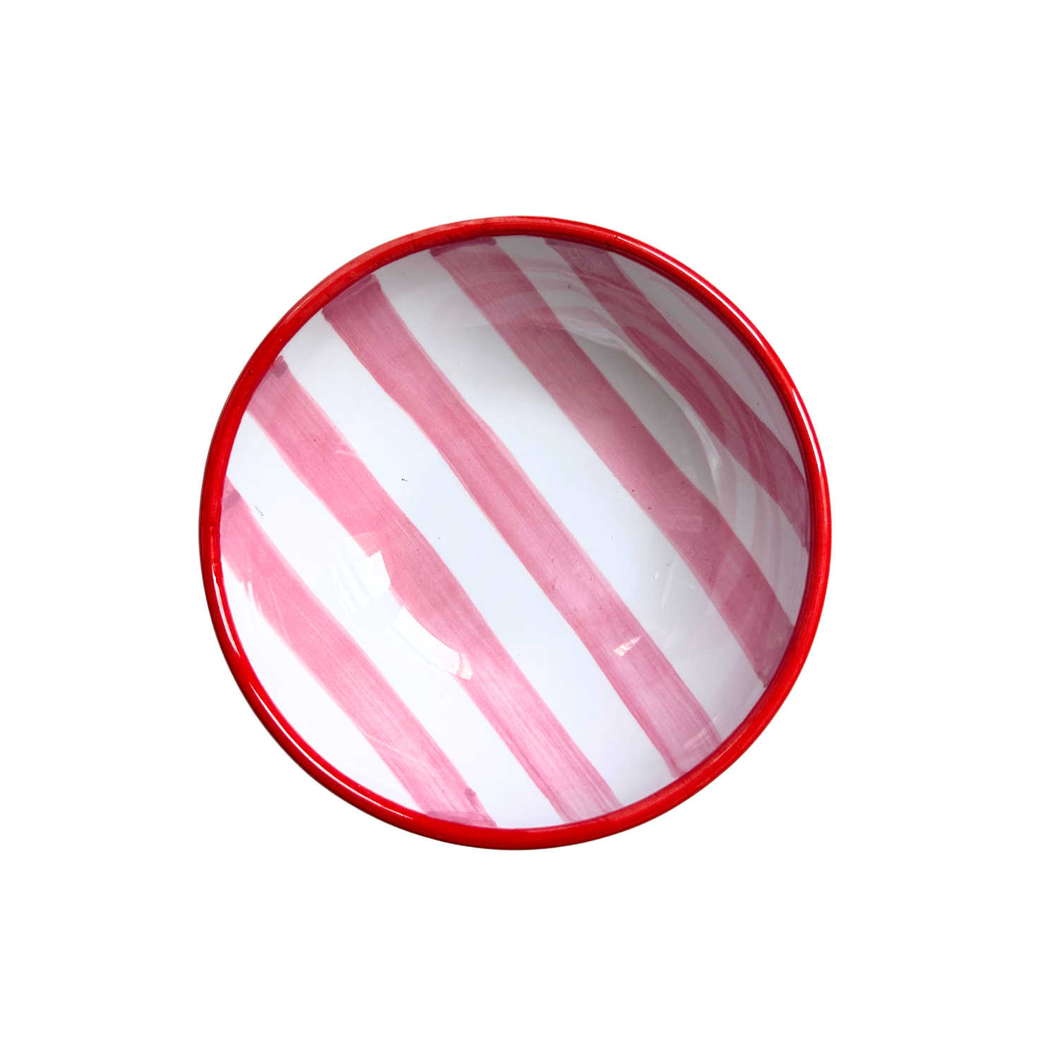 Bol Burano Rayure rose bordure rouge