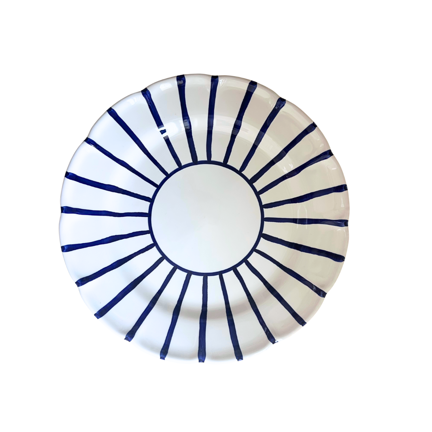 Moyenne assiette 20 cm SOLE rayure bleue