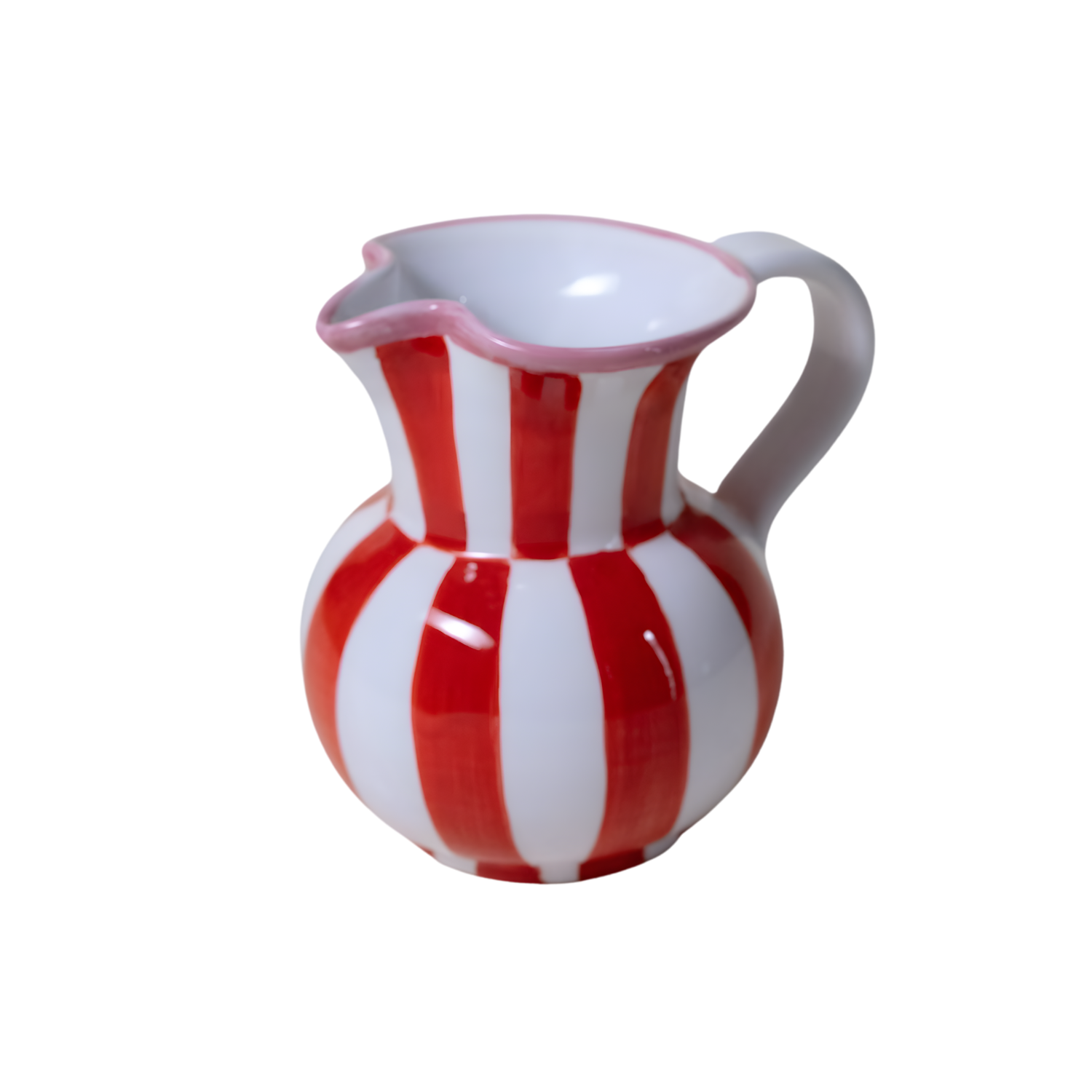 Carafe Burano rayure rouge bordure rouge
