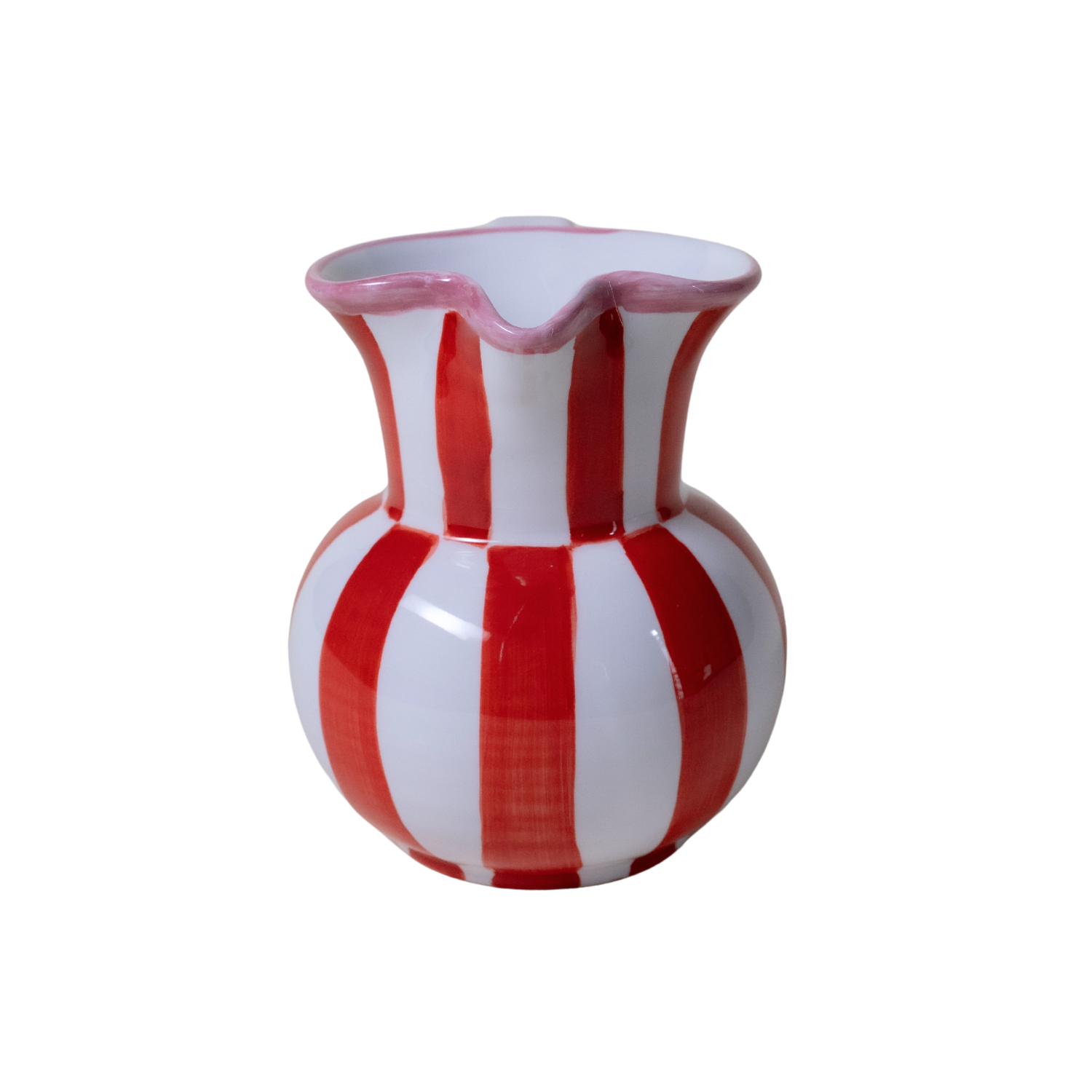 Carafe Burano rayure rouge bordure rouge