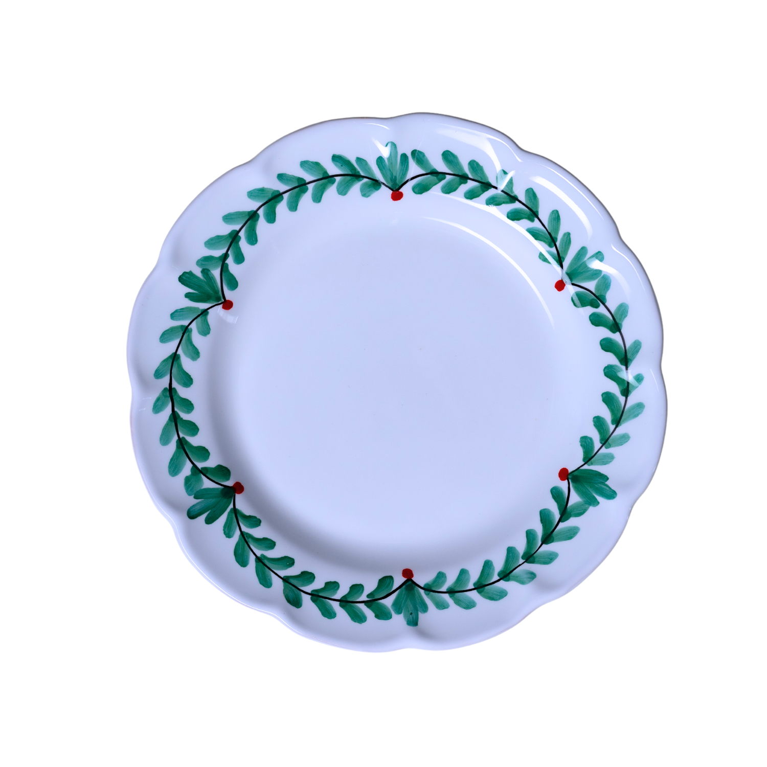 Petite assiette Feuilles d’olivier & baies rouges