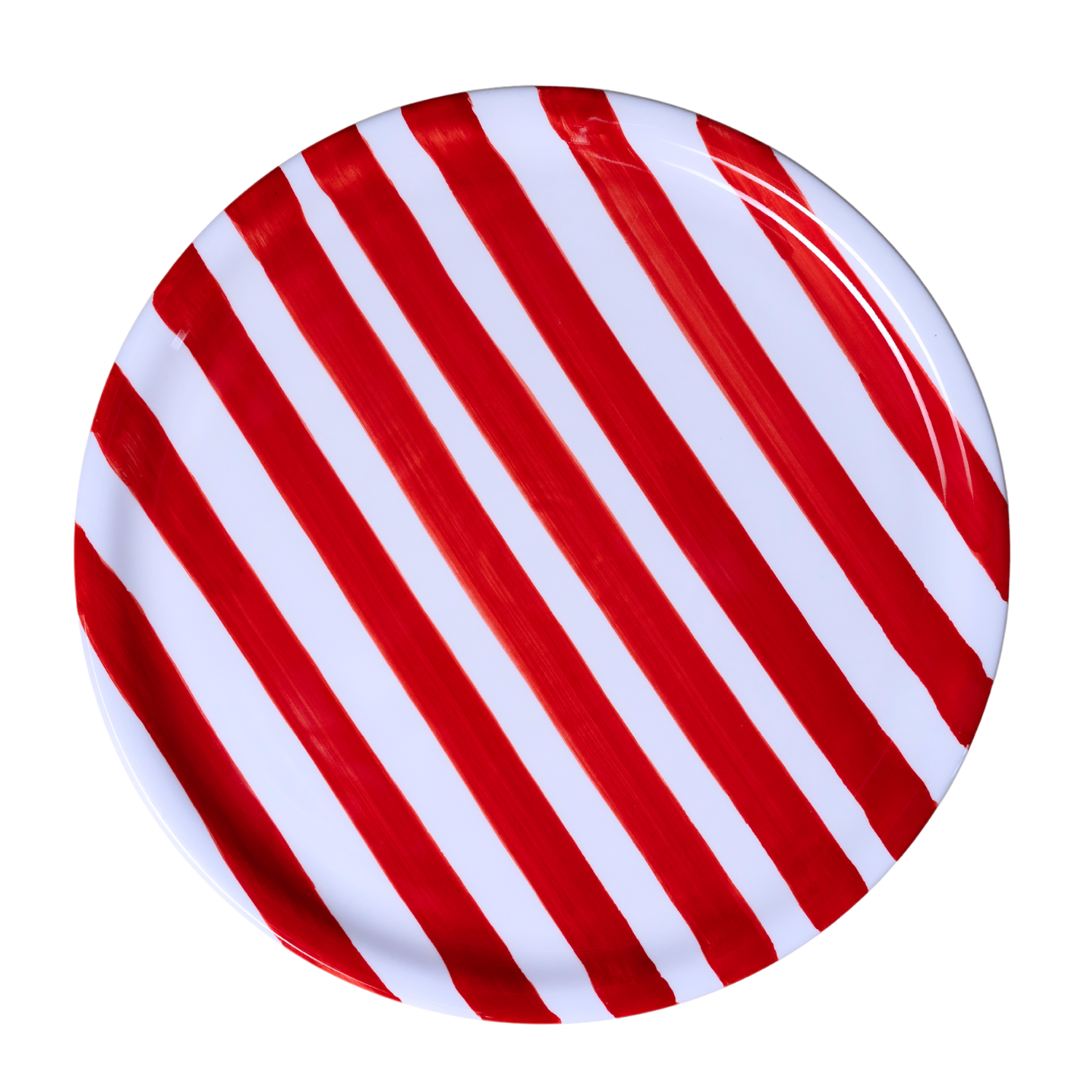 Assiette Pizza Burano rayure rouge
