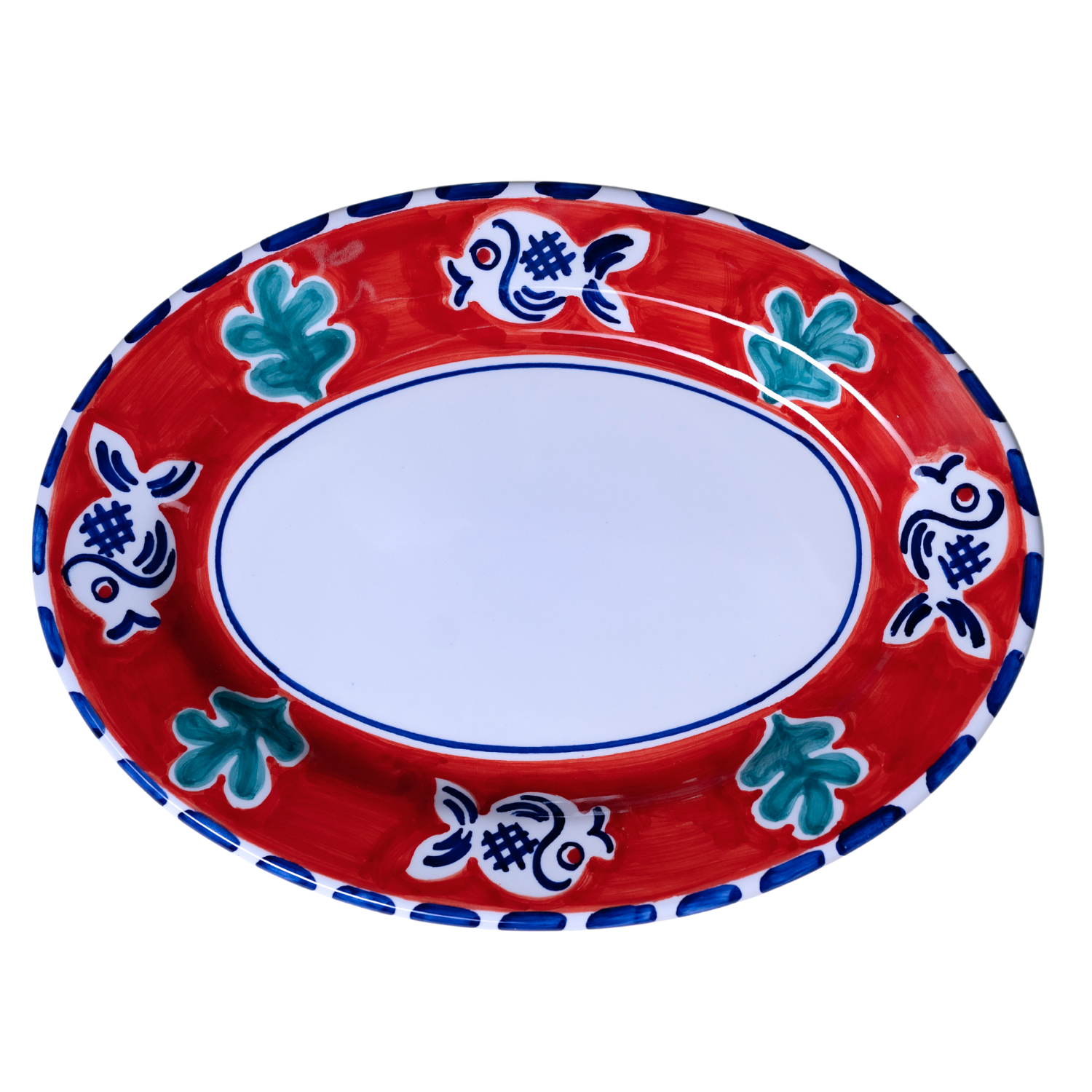 Plat de service ovale Positano Pesce rosso