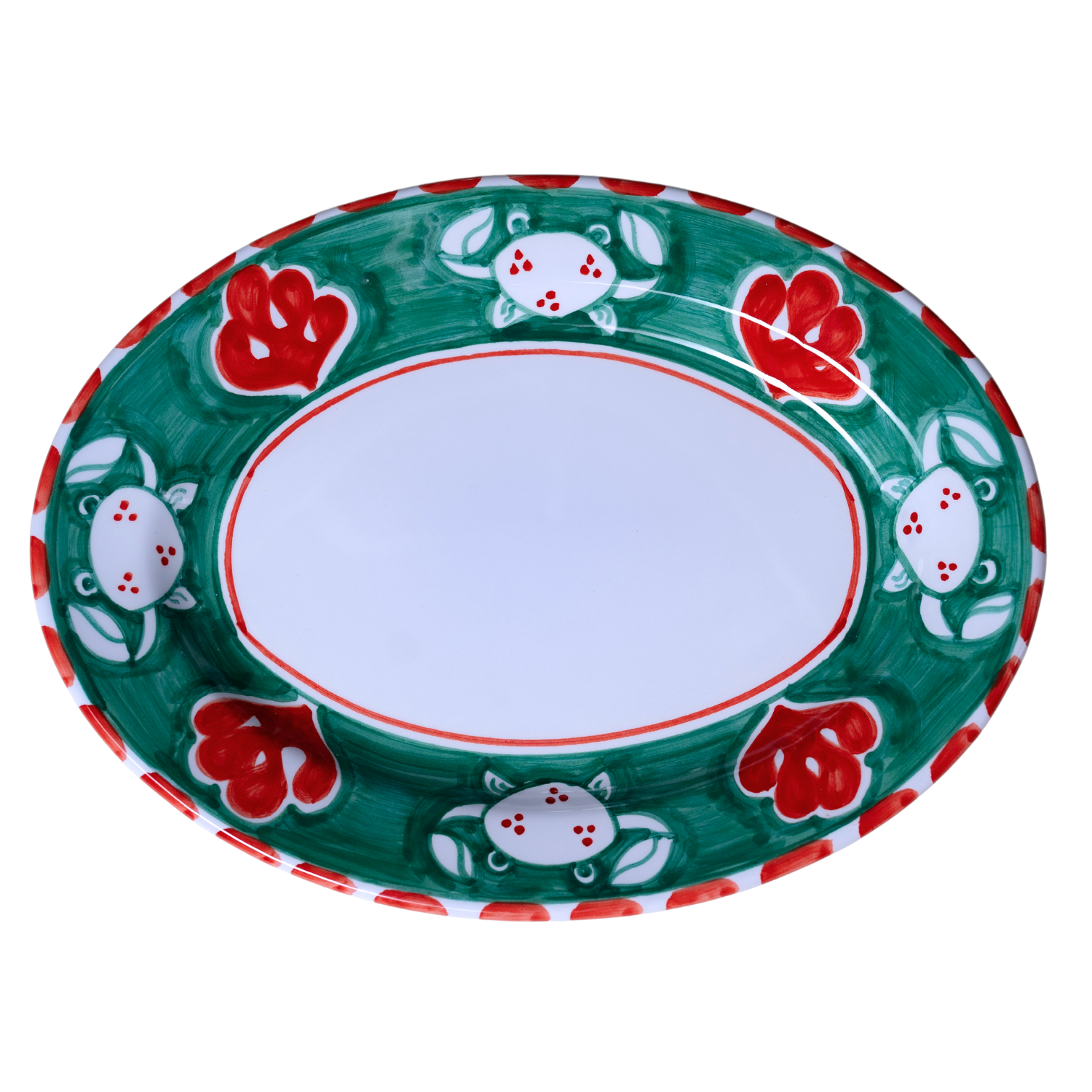 Plat de service ovale Positano crabe