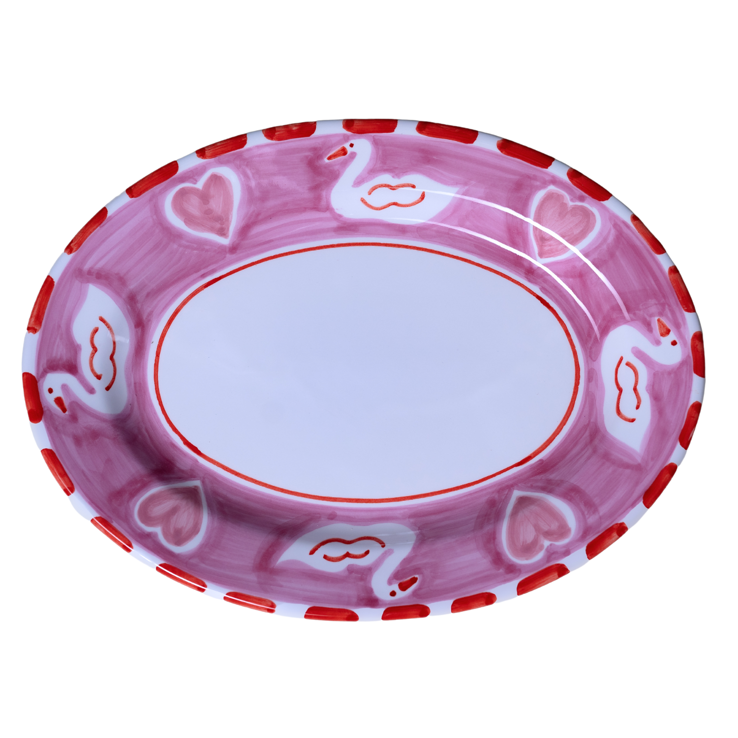 Plat de service ovale Positano cigno