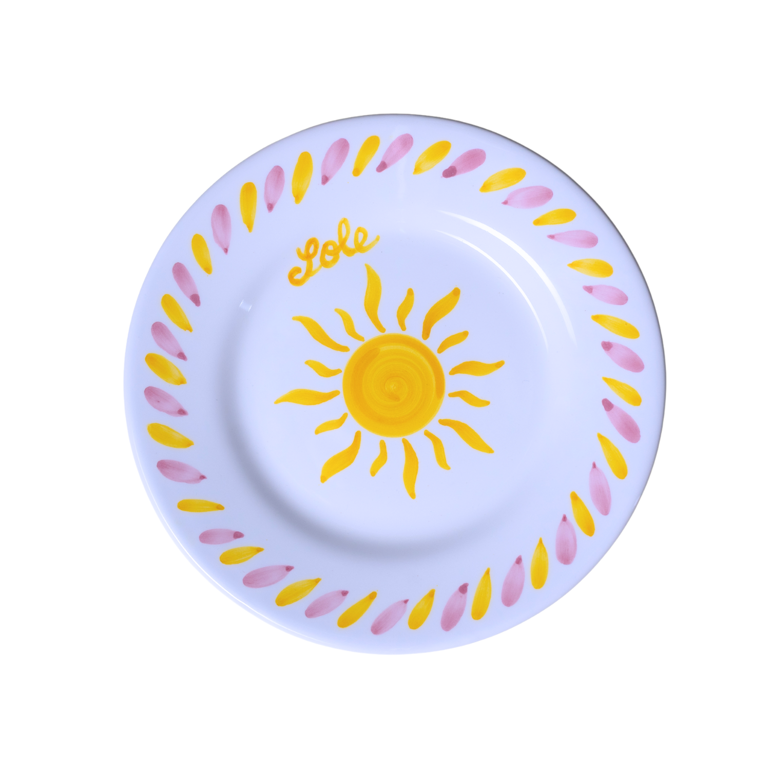 Small Amalfi plate with red stripes