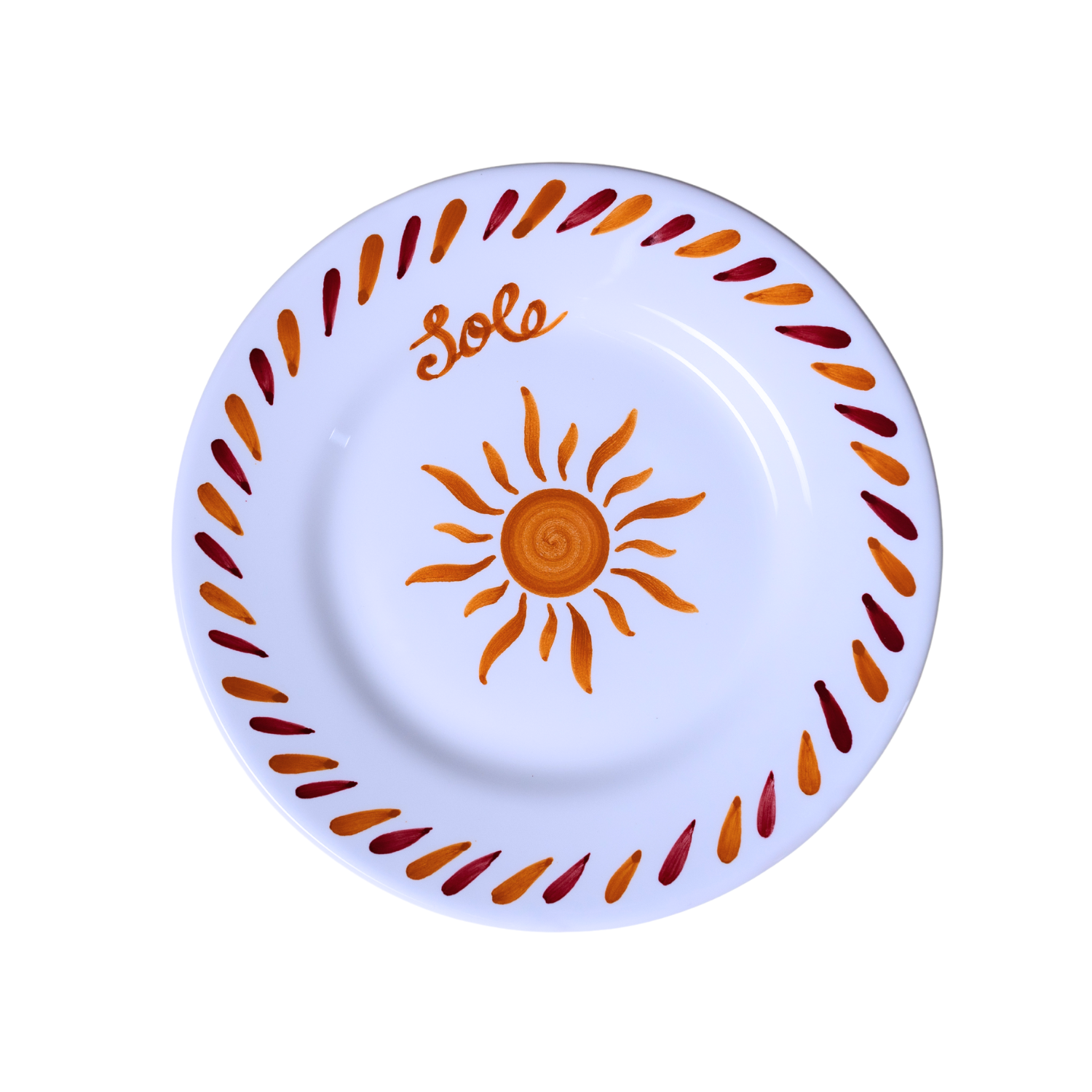 Moyenne assiette SOLE Orange et bordeaux 20 cm