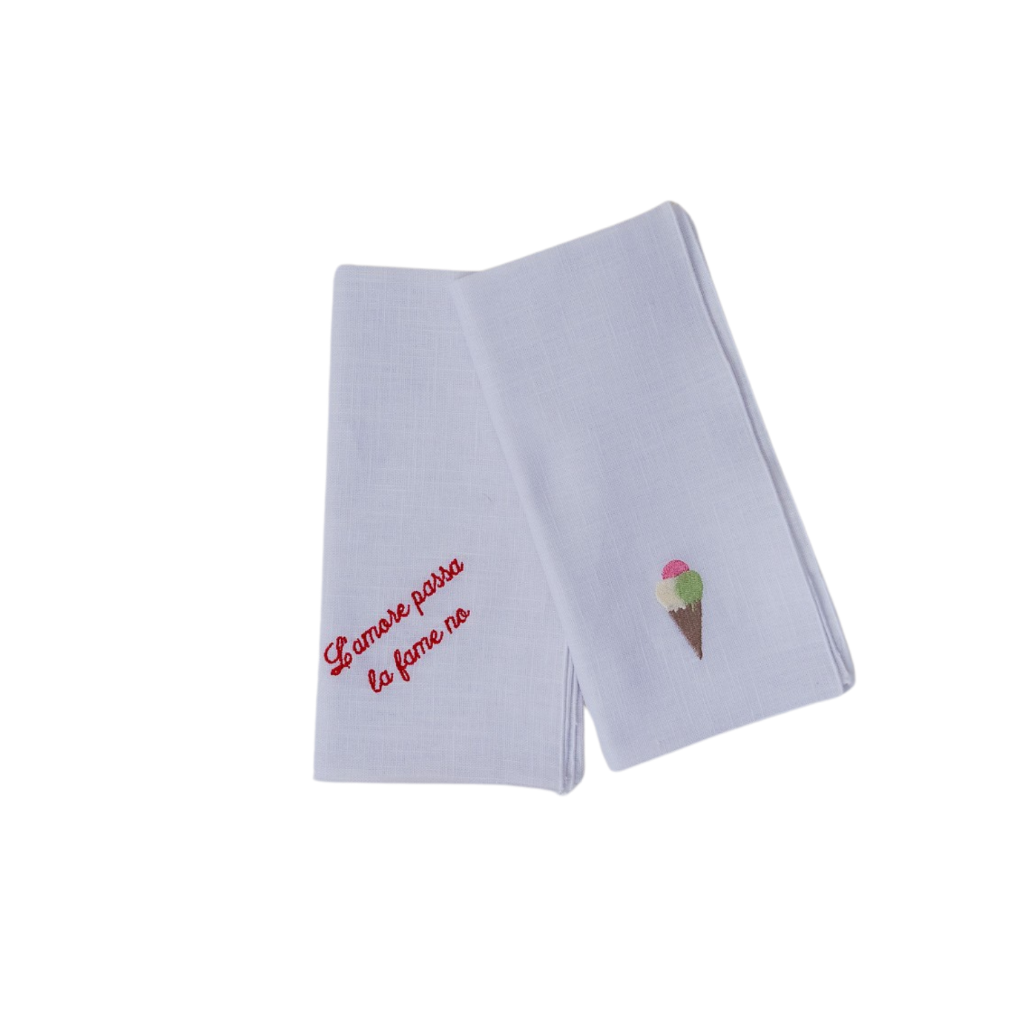 Set de 2 Serviettes de table "l'amore passa la fame no" (Copie)