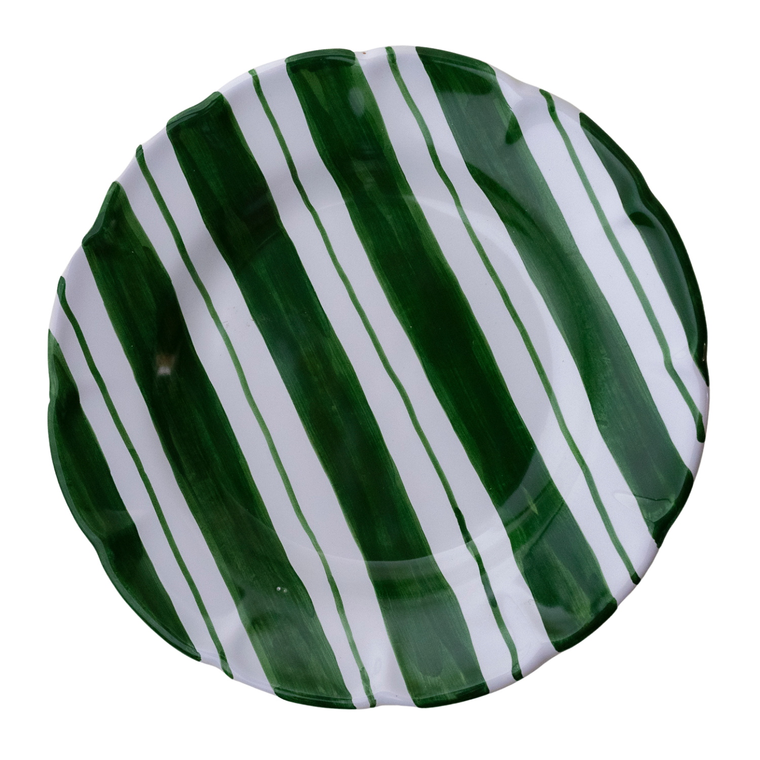 Assiette creuse Amalfi rayure doppia verte