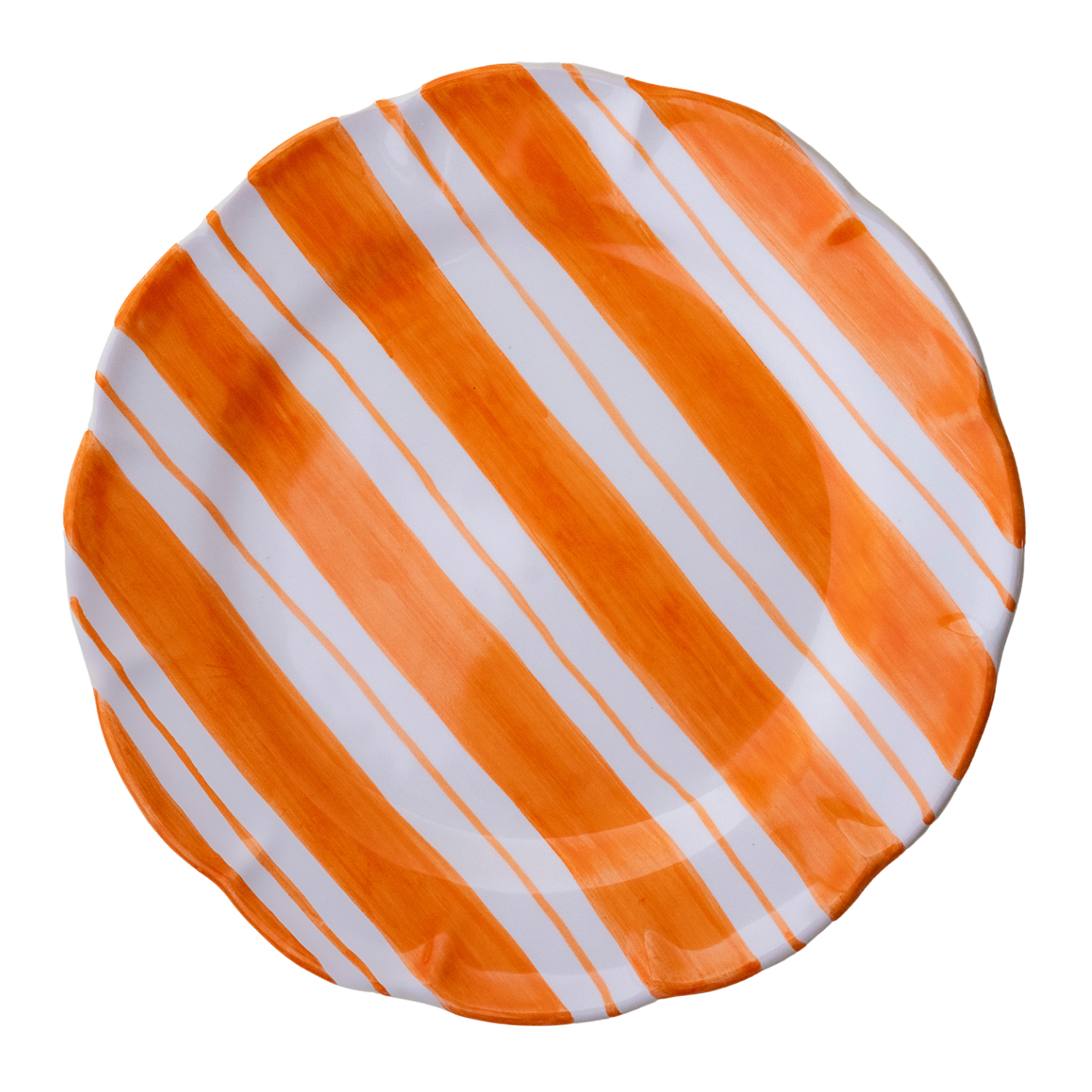 Grande assiette Amalfi rayure doppia orange