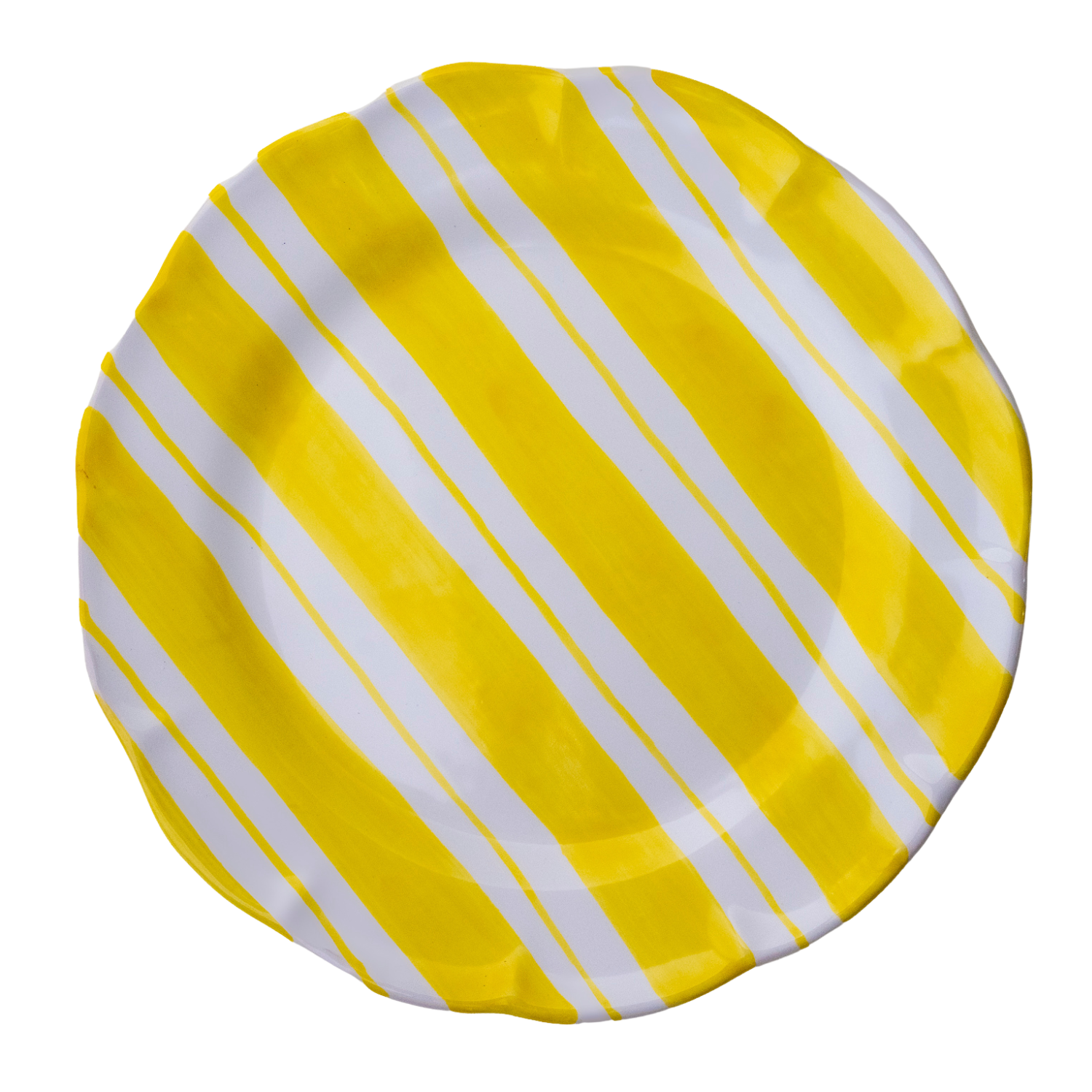 Grande assiette Amalfi rayure doppia jaune