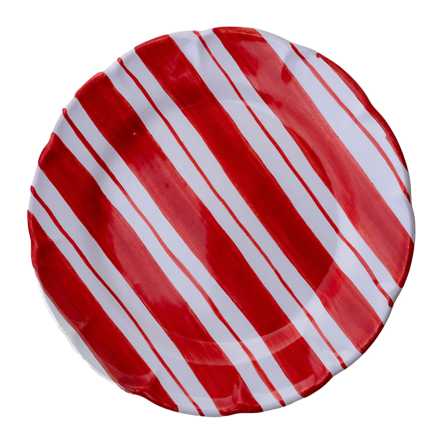 Grande assiette Amalfi rayure doppia rouge