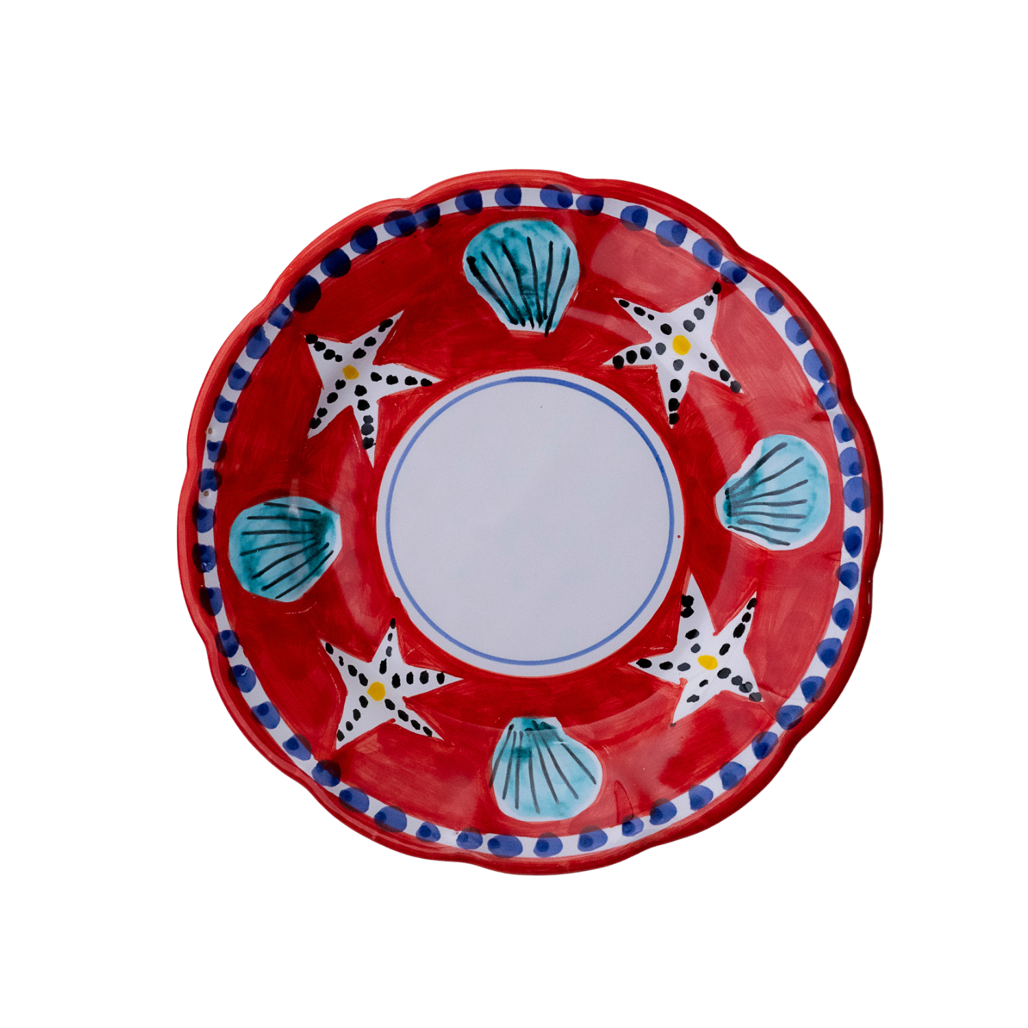 Petite Assiette Positano corolle conchiglia rouge