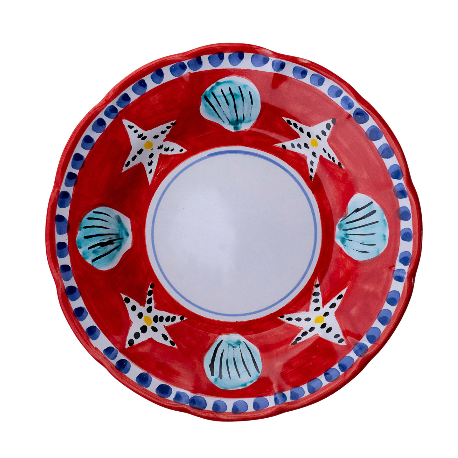 Assiette creuse Positano corolle conchiglia rouge