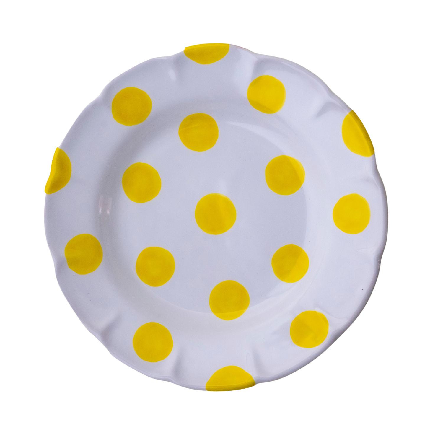 Assiette creuse Venezia pois jaune 