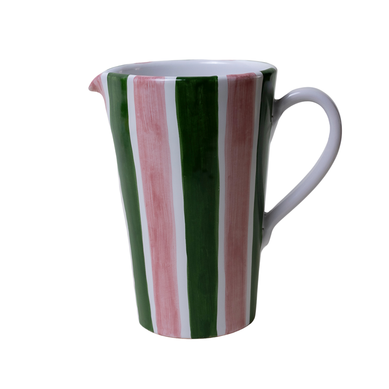 Carafe Amalfi rayure vert et rose
