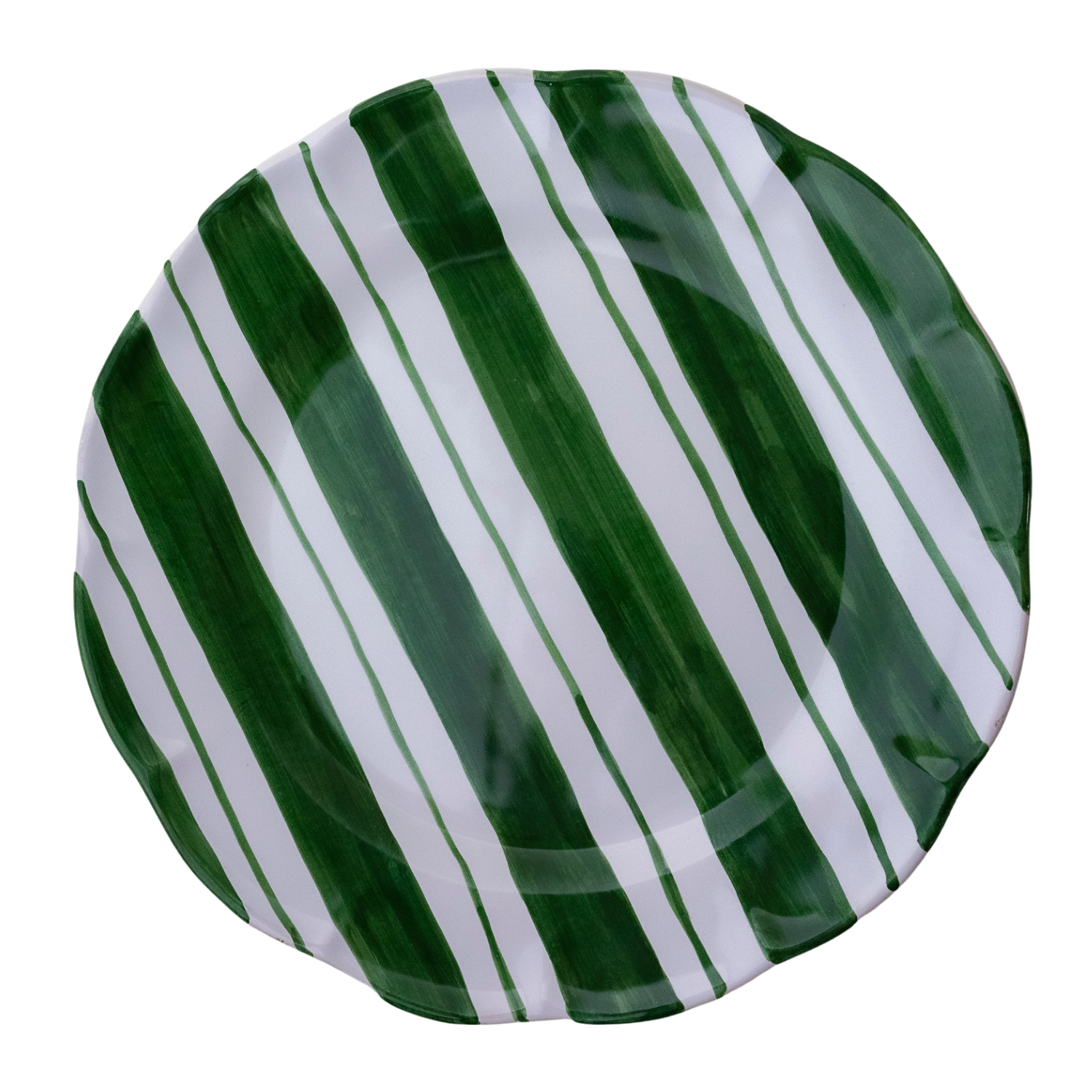 Grande assiette Amalfi rayure doppia verte