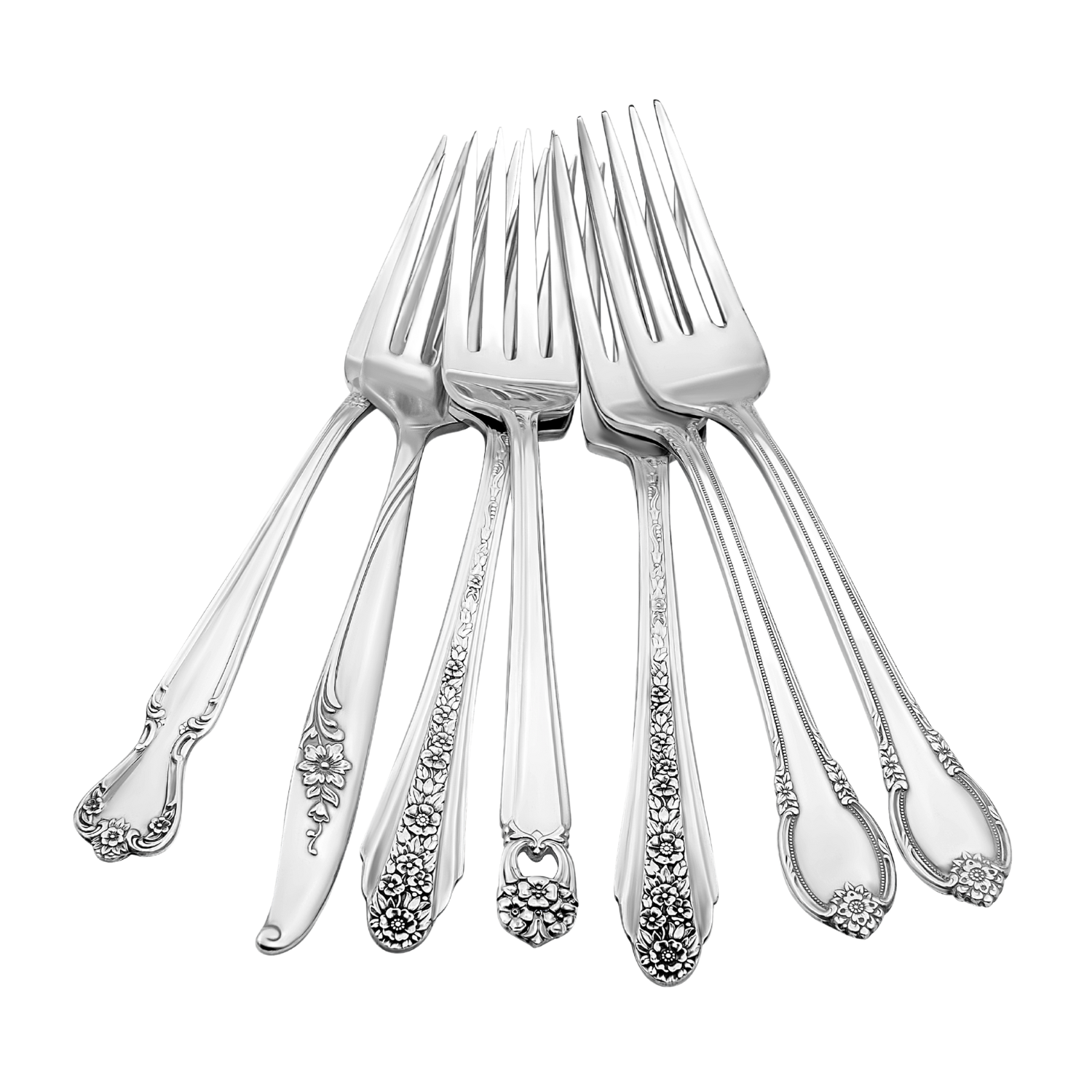 Duo Fourchette et couteau Vintage en métal argenté