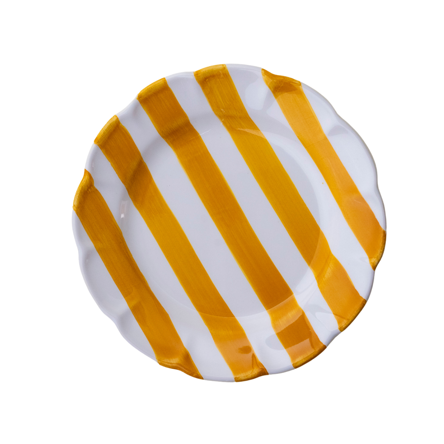 Petite assiette Amalfi rayure ocre