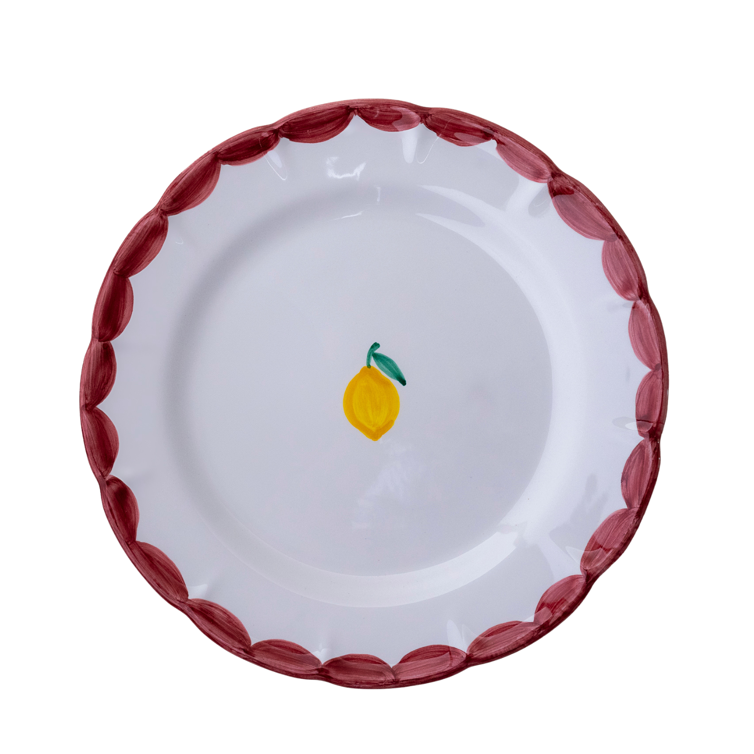 Grande assiette Sorrento Limone bordeaux