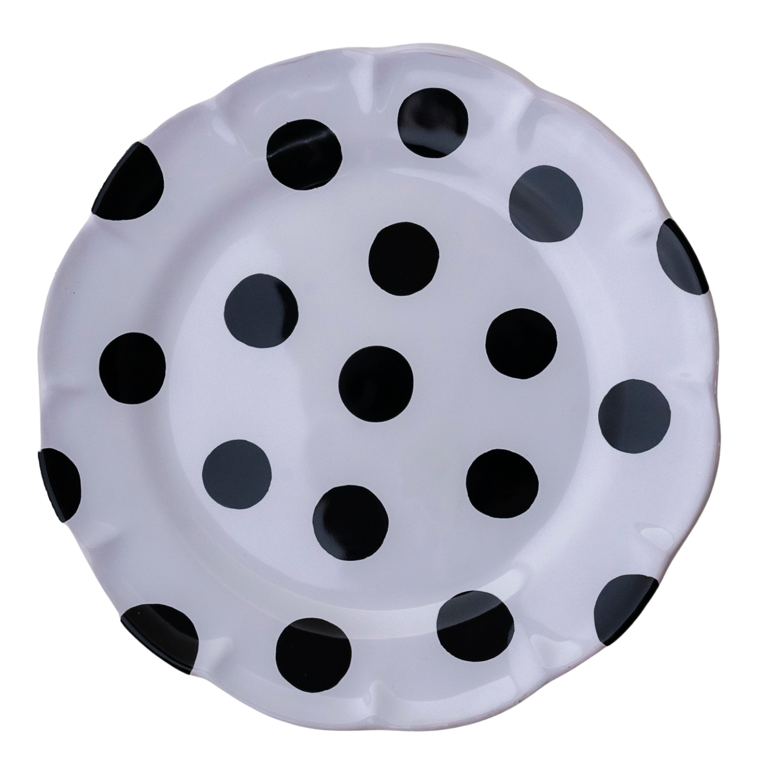 Grande assiette  Venezia Pois noir 