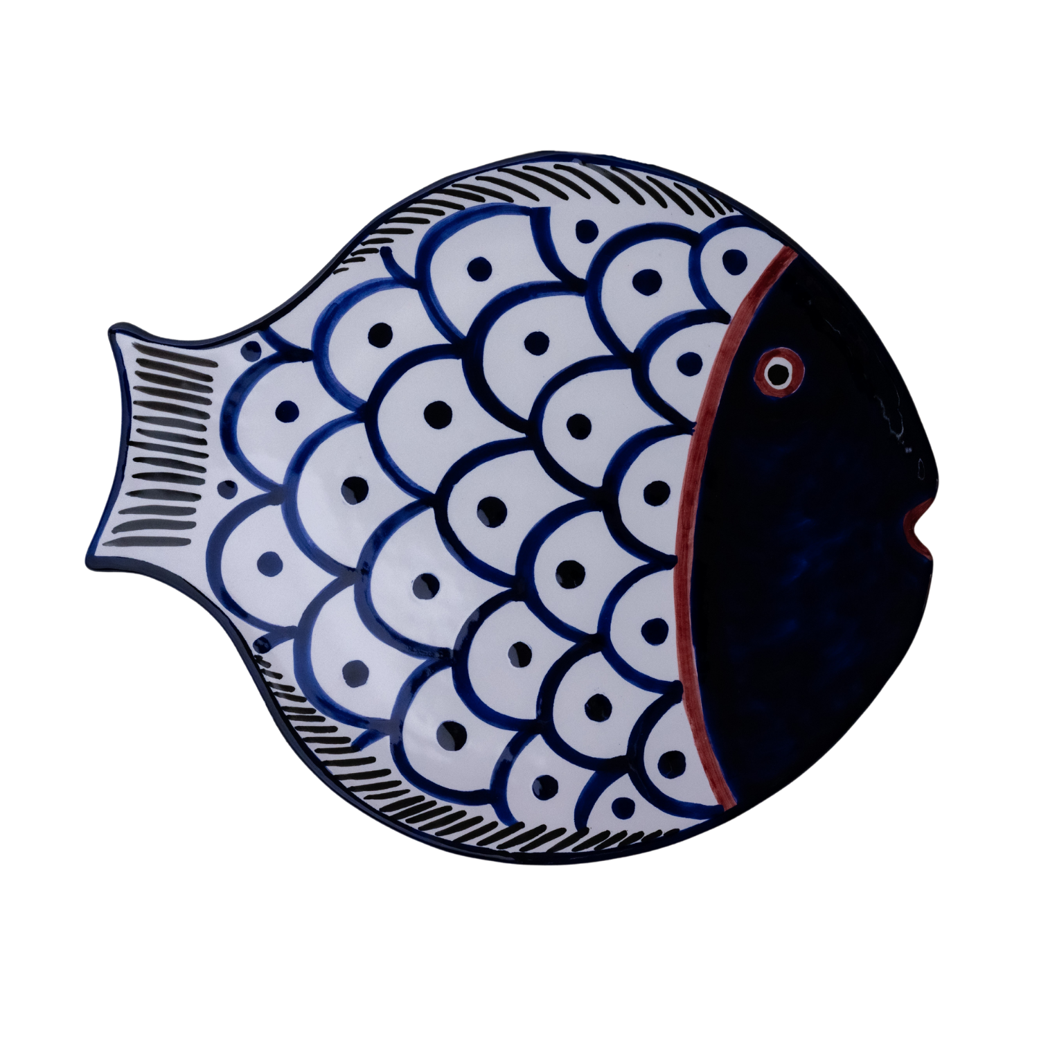 Plat de service poisson bleu