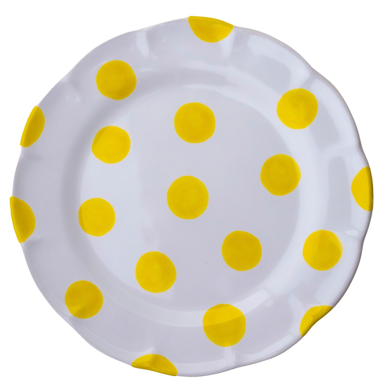 Grande assiette Venezia Pois jaune 