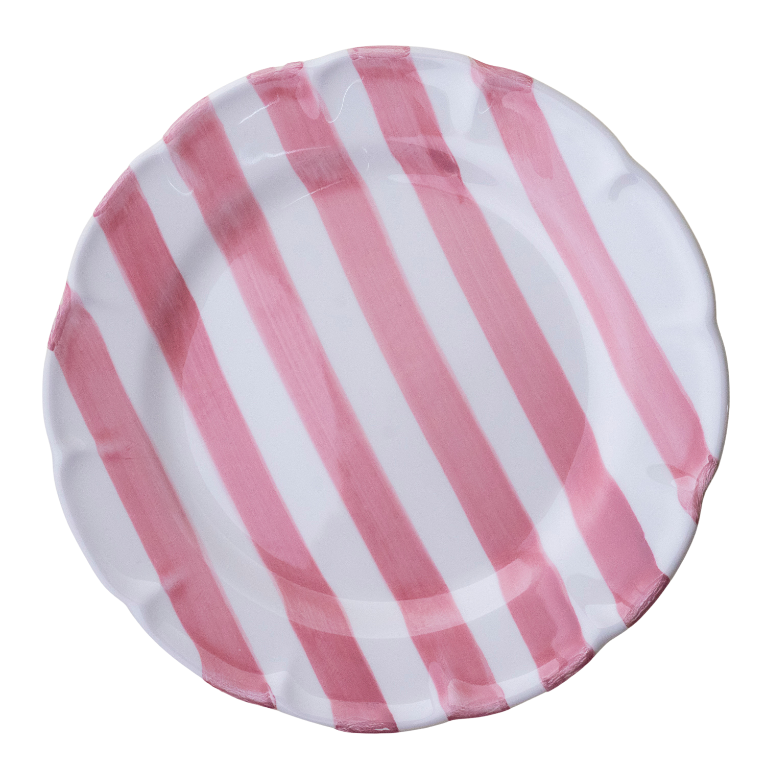 Grande assiette Amalfi rayure rose