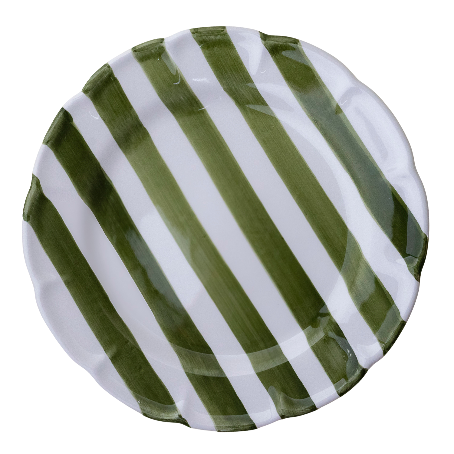 Grande assiette Amalfi rayure verte