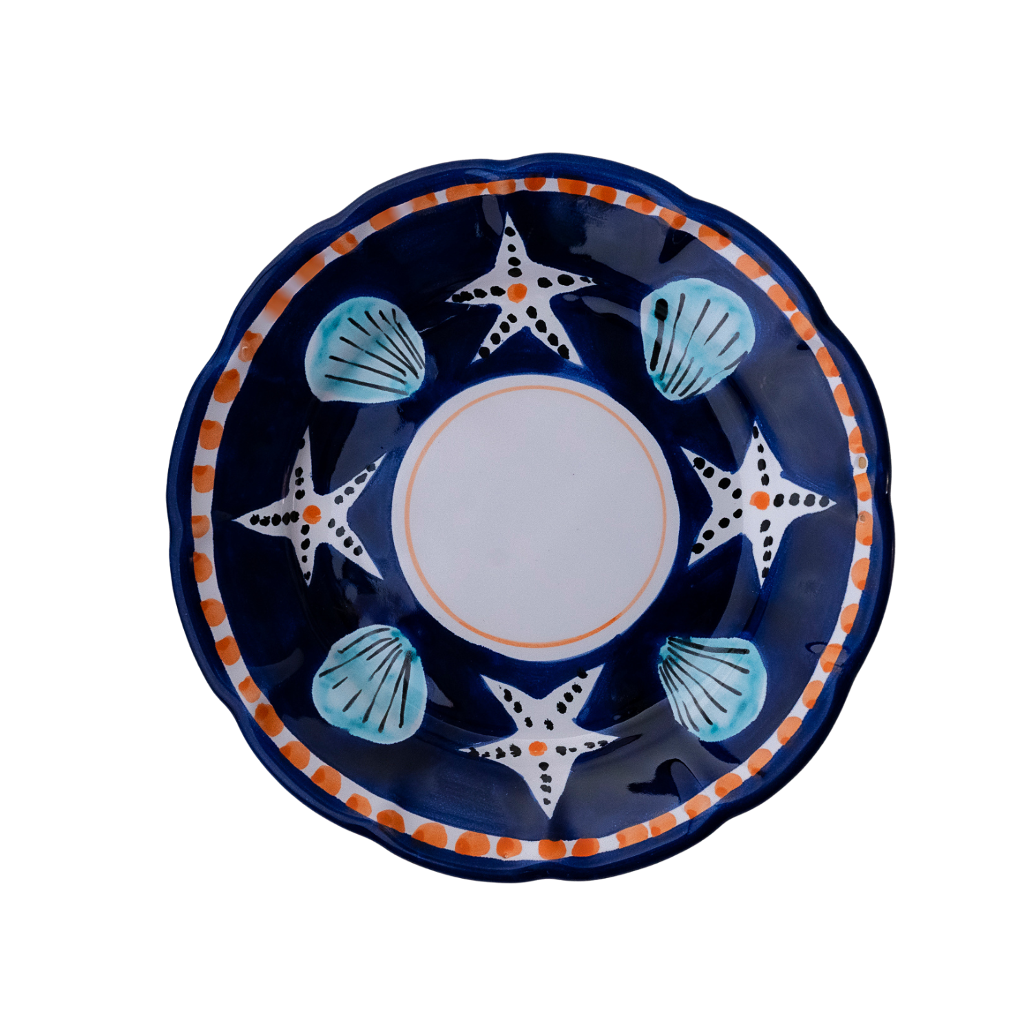 Petite Assiette Positano corolle conchiglia bleu