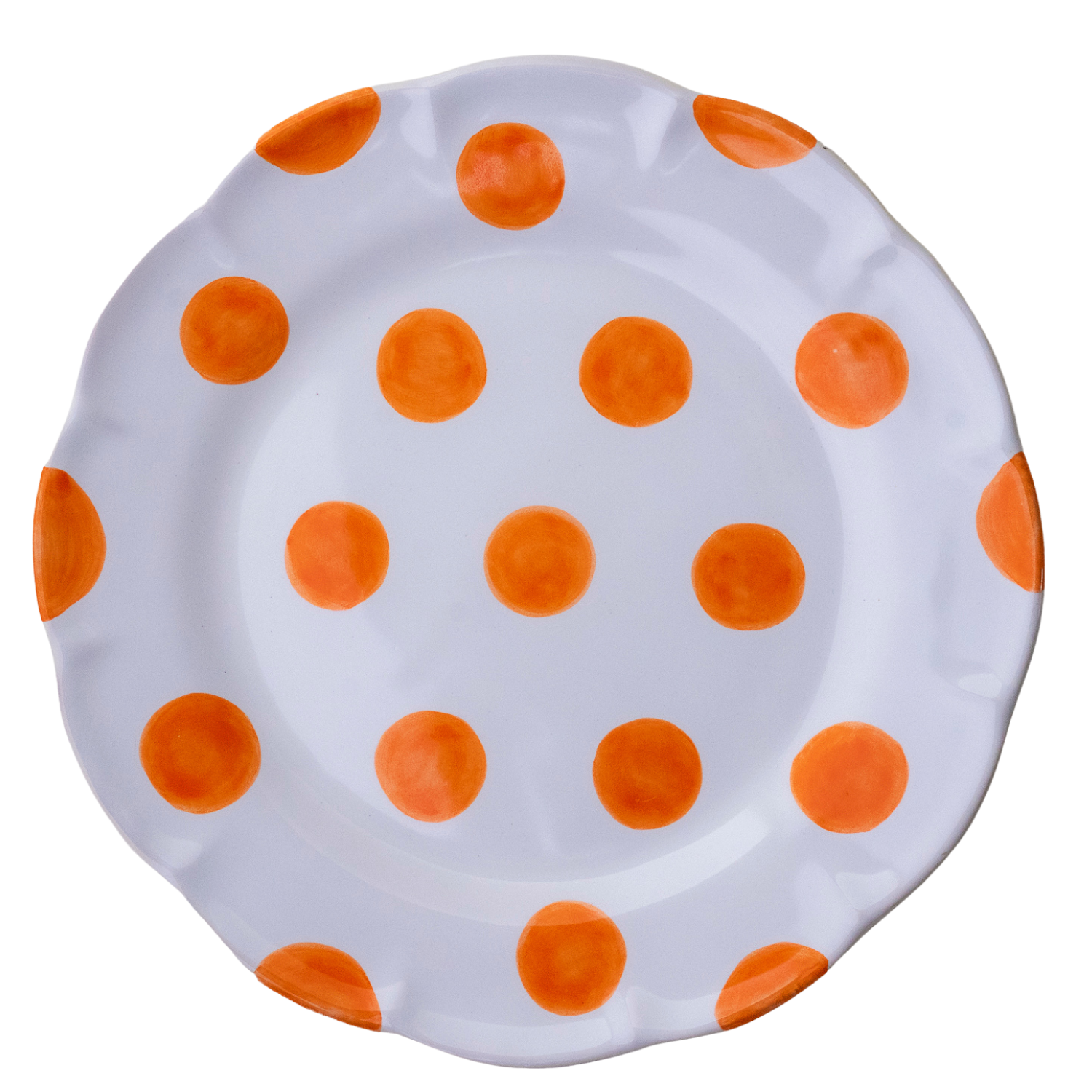 Grande assiette Venezia Pois orange 