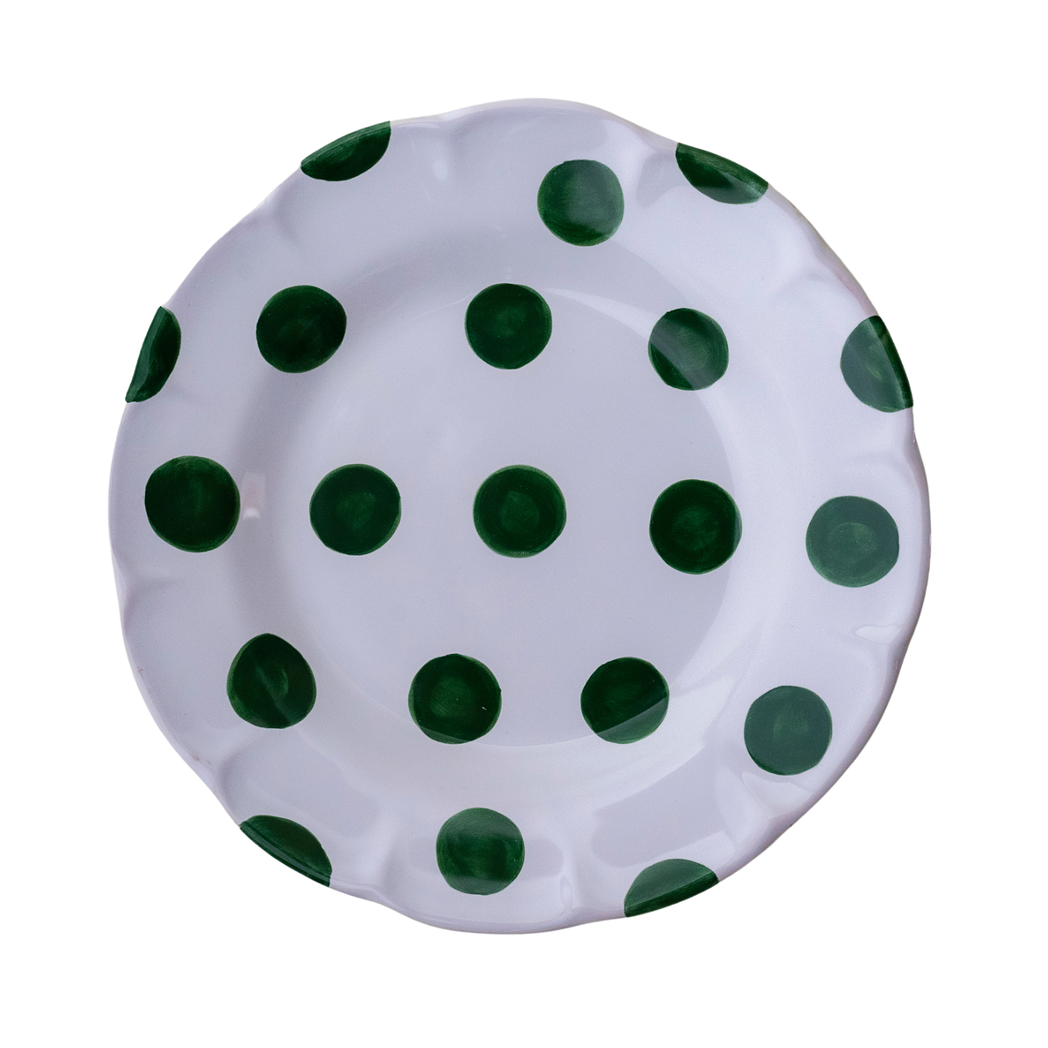 Assiette creuse Venezia pois vert 