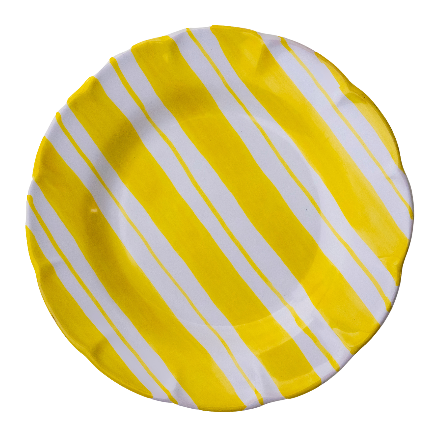 Assiette creuse Amalfi rayure doppia jaune  