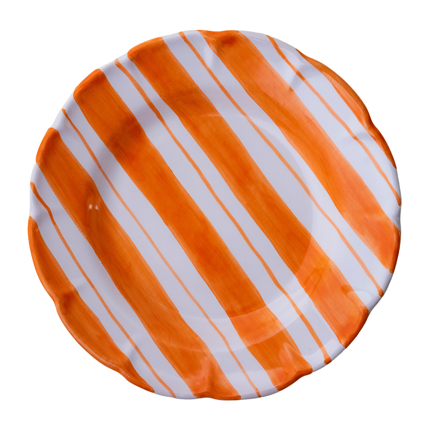 Assiette creuse Amalfi rayure doppia orange 