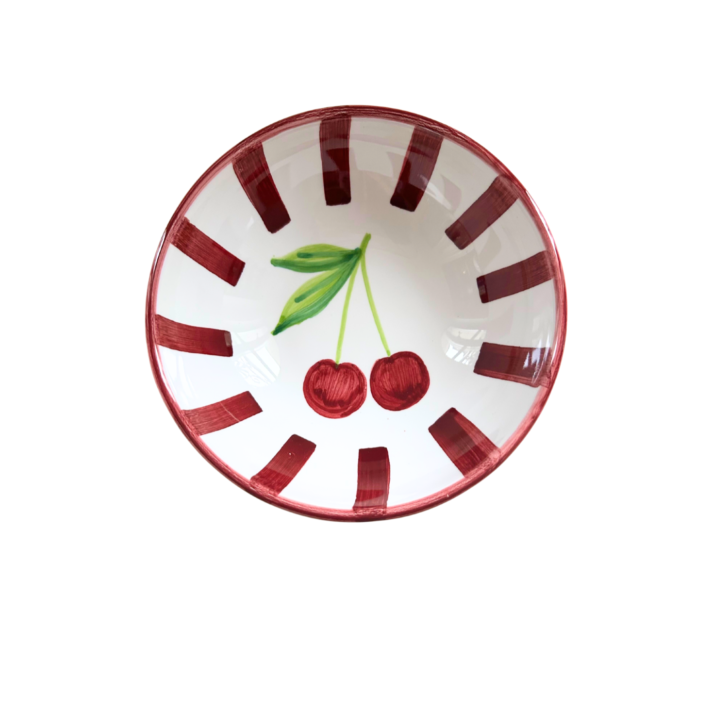 Bol rayure Ciliega bordeaux 14 cm