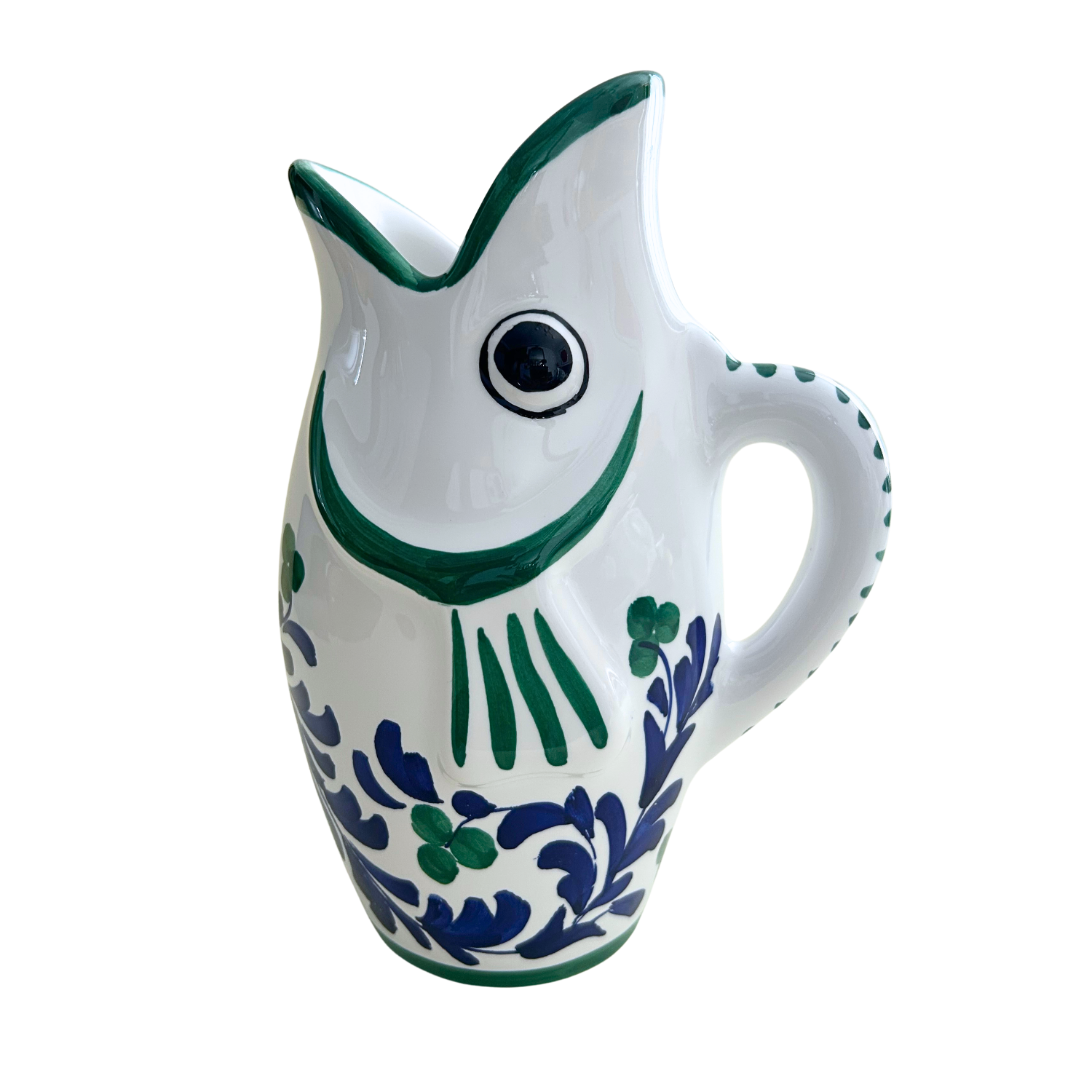 Carafe Toscana Grosseto bleue et fleur verte