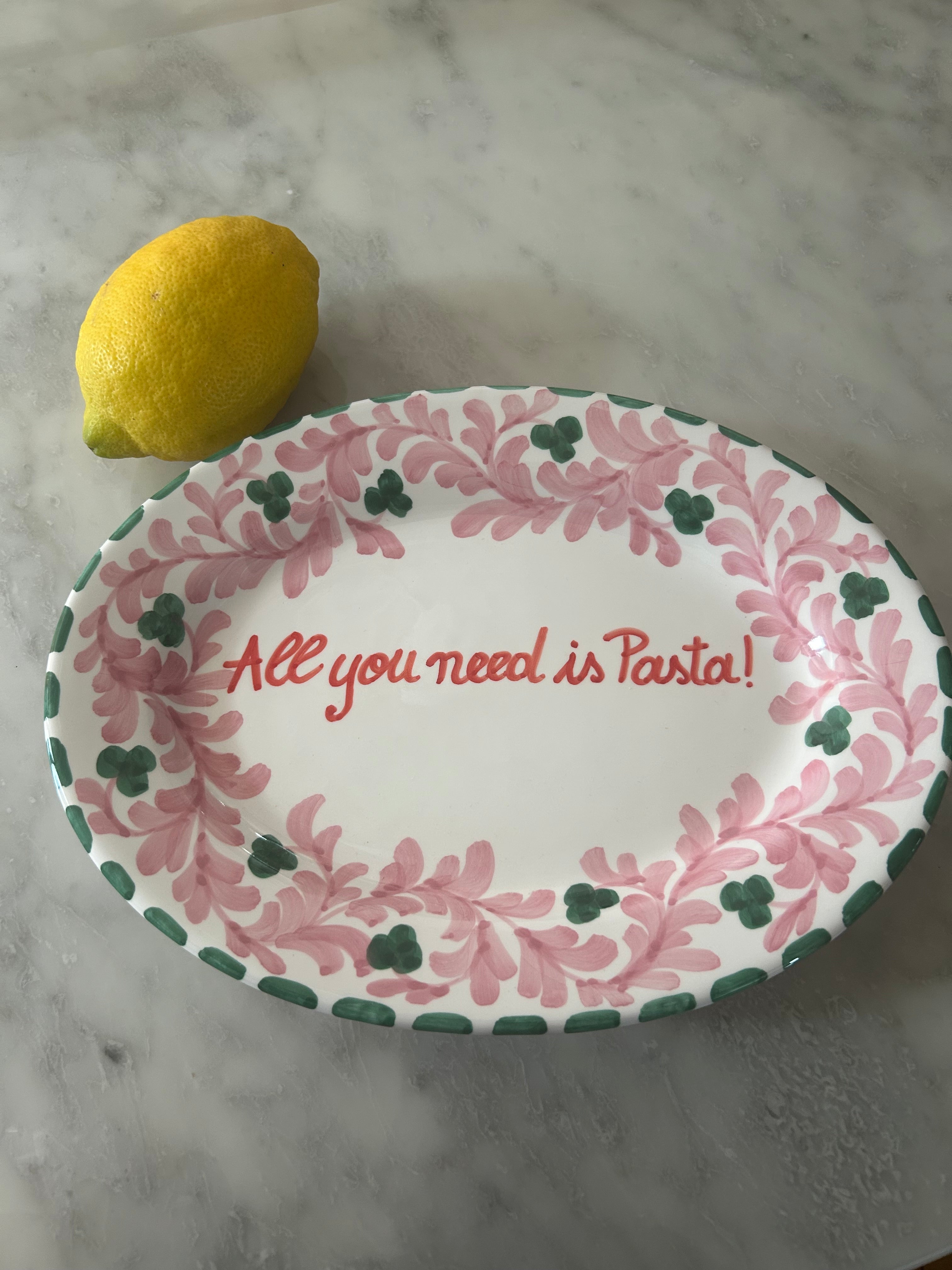 Plat de service ovale Toscana All you need is Pasta