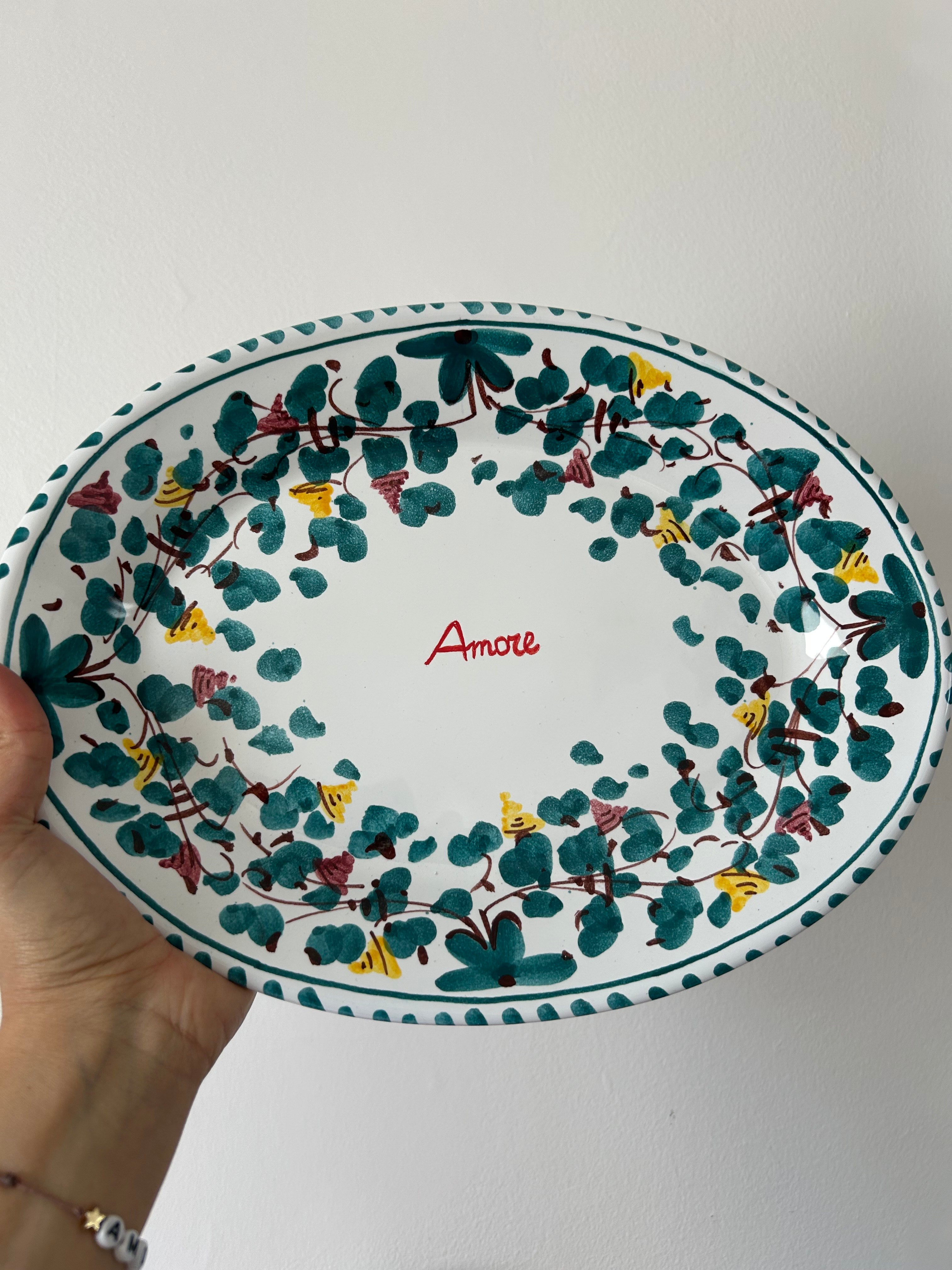 Plat de service Umbria vert foncé Amore