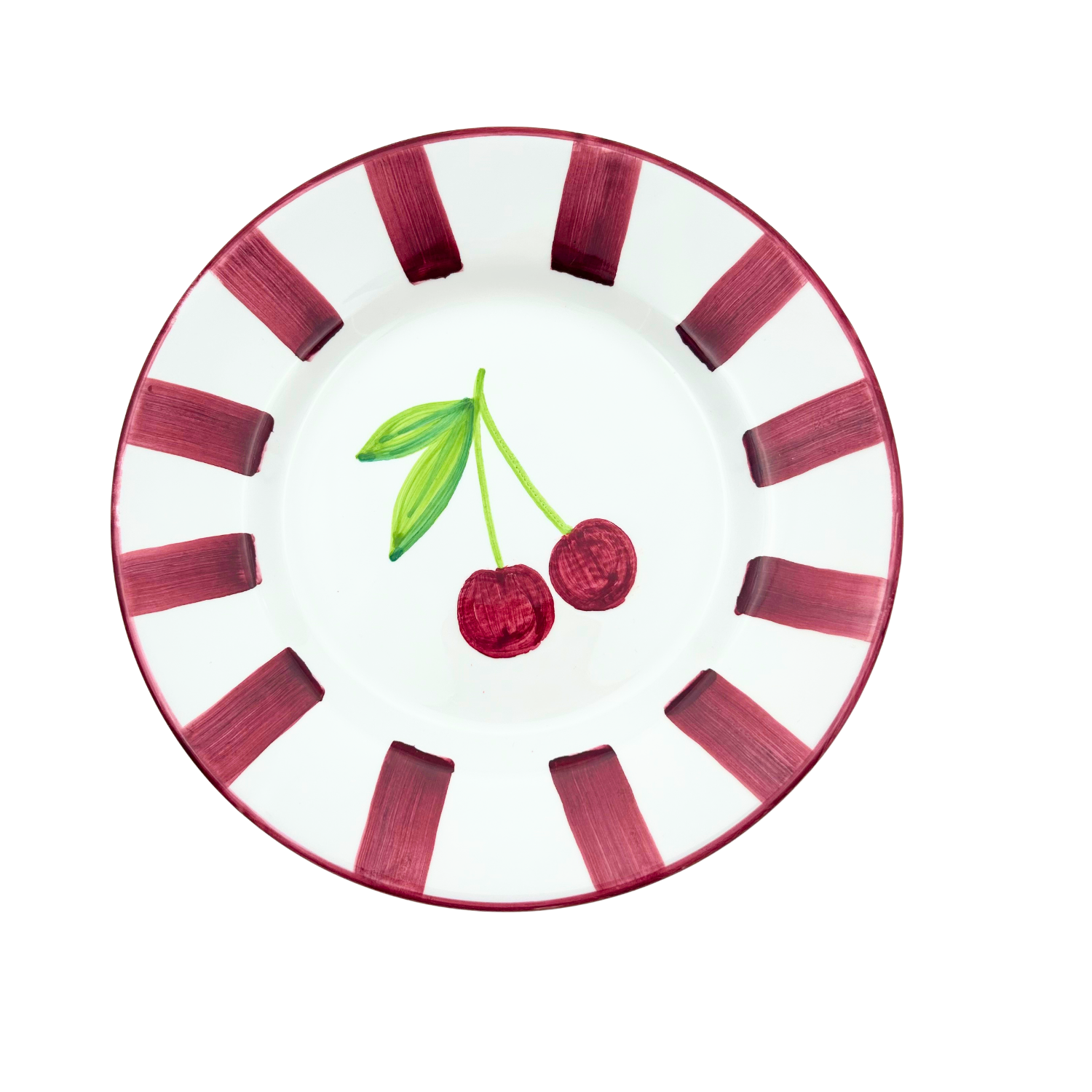 Piattino Amalfi con strisce rosse 