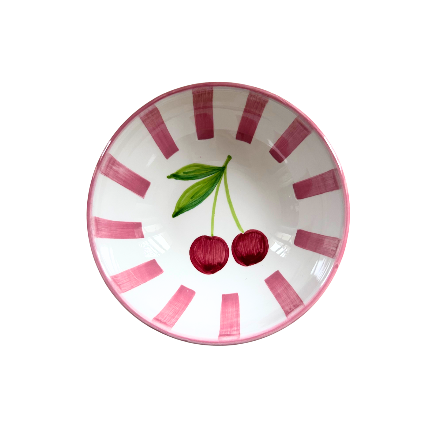 Bol rayure Ciliega rose 14 cm