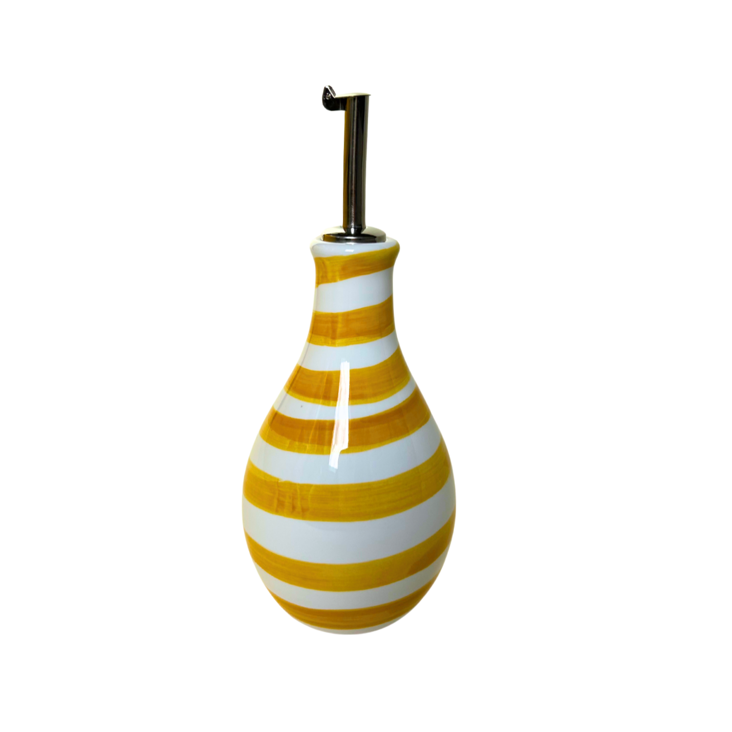 Amalfi oil cruet with green stripes 