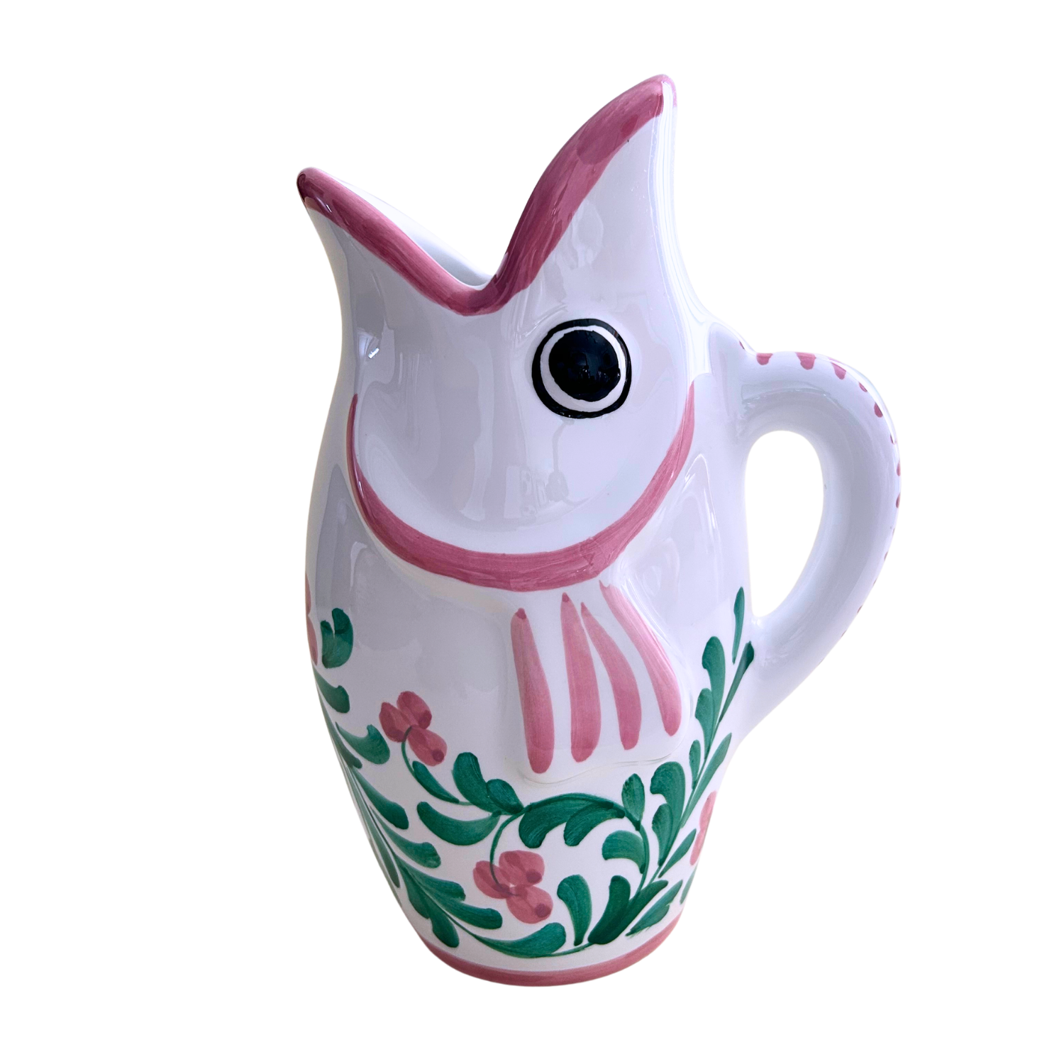 Carafe Toscana Grosseto verte et fleur rose