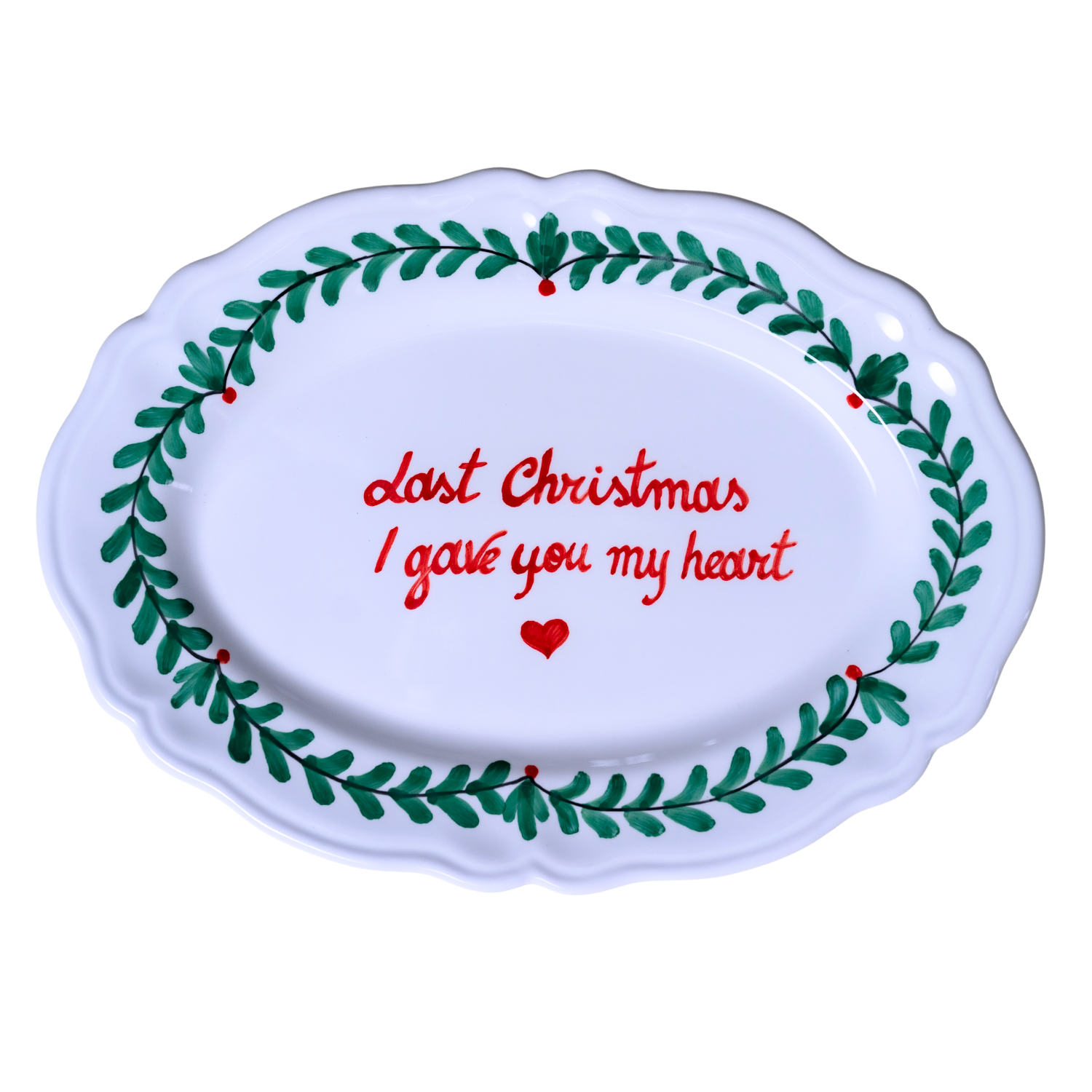 Plat de service ovale Last Christmas I gave you my heart