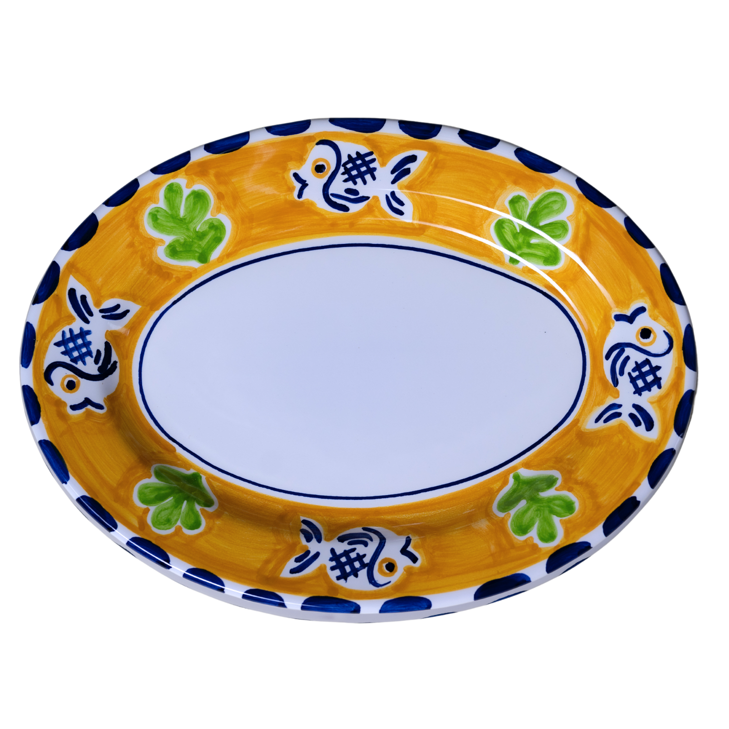Plat de service ovale Positano Pesce giallo