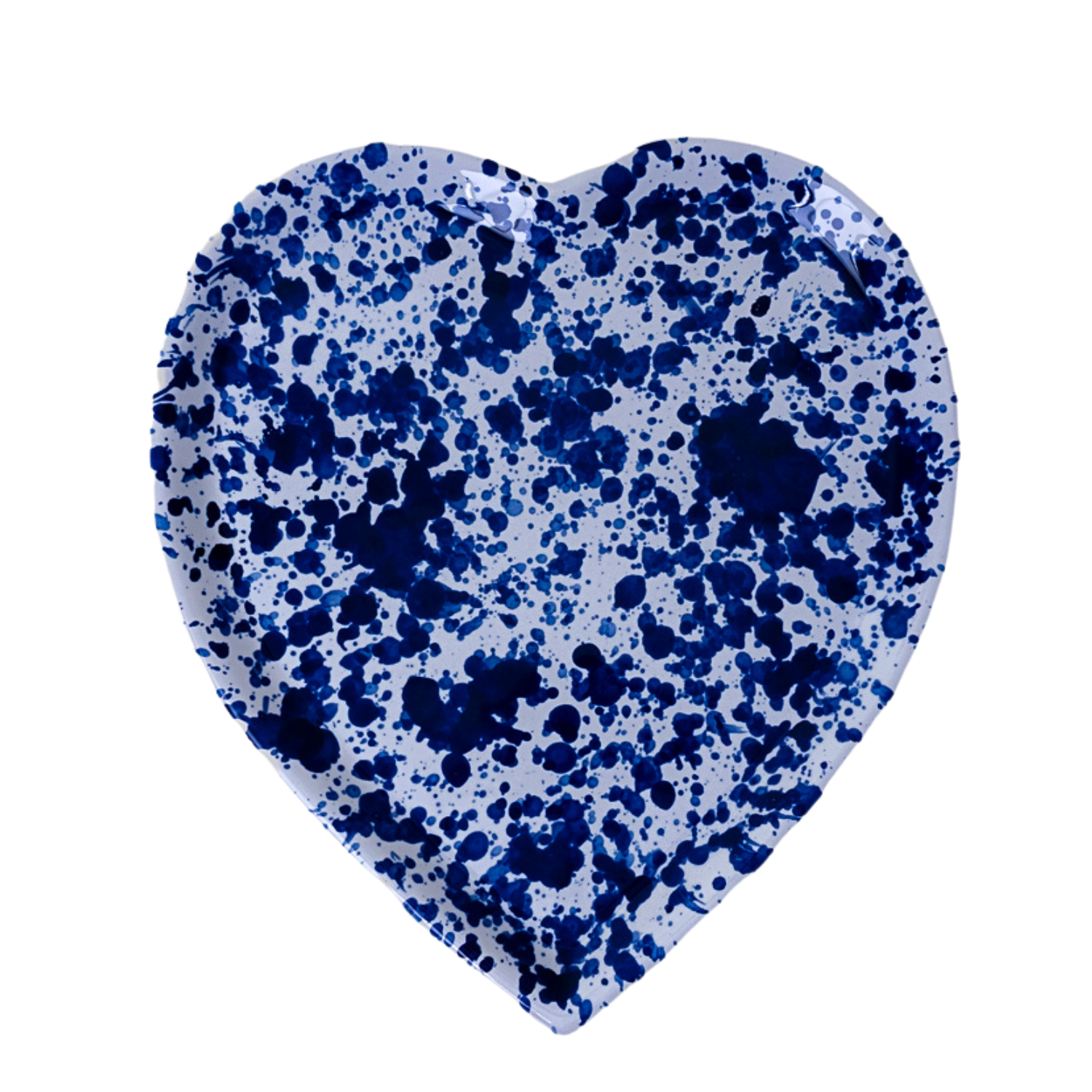 Grande assiette en coeur Ostuni bleue