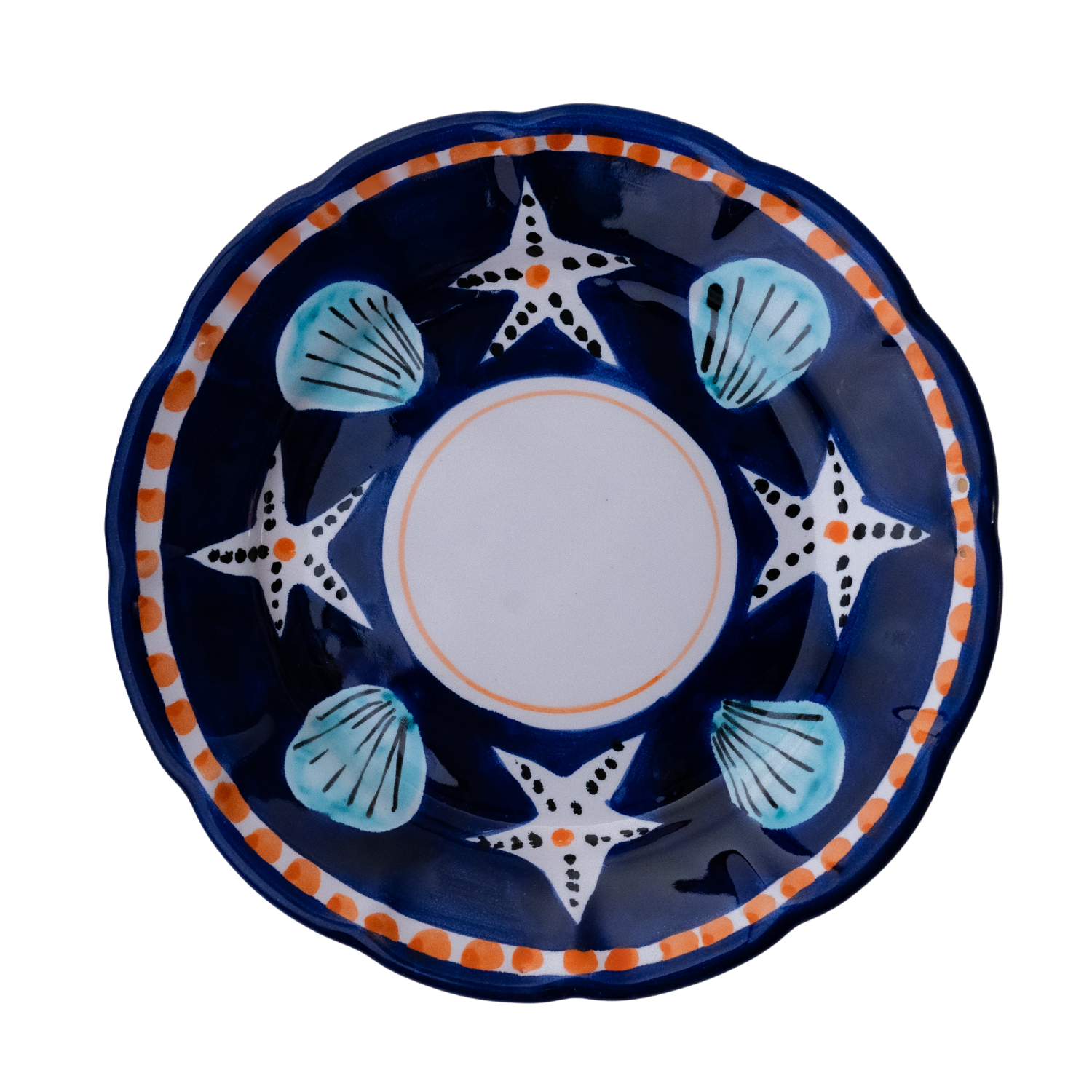 Assiette creuse conchiglia bleu