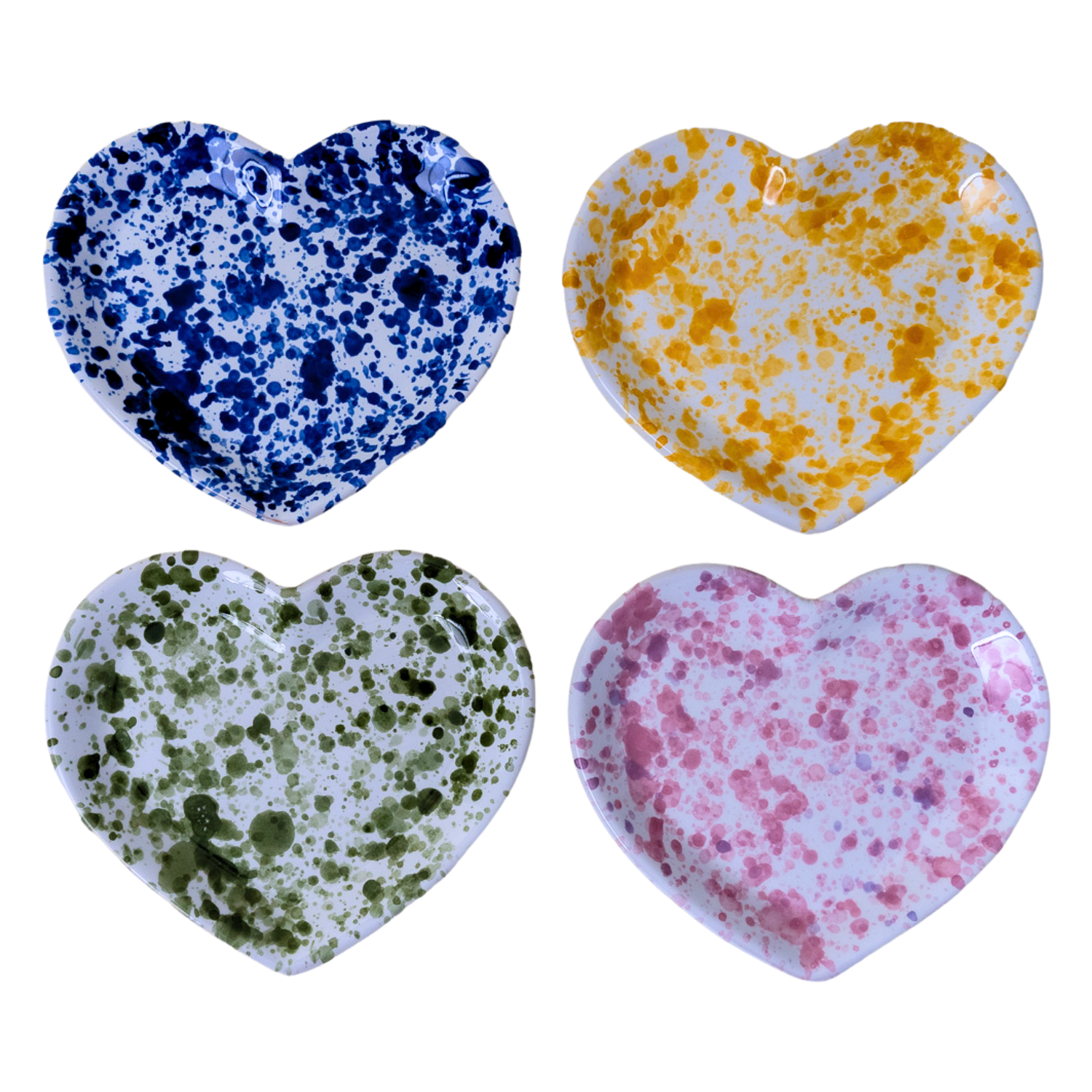 Set de 4 petites assiettes en coeur Ostuni